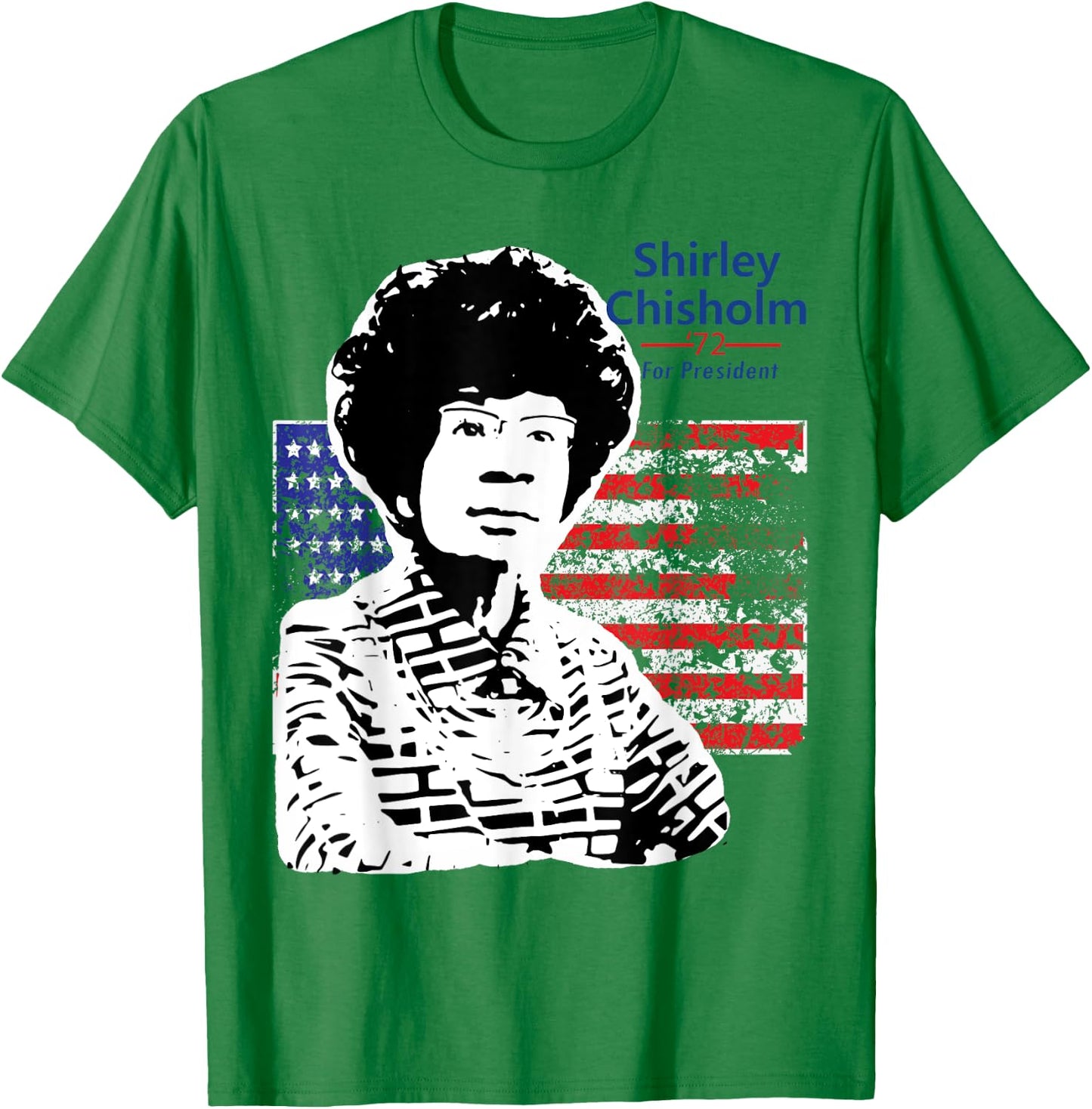 Shirley Chisholm For President 1972 With American Flag Kids Men T-Shirt - T-Shirt | Irish Green