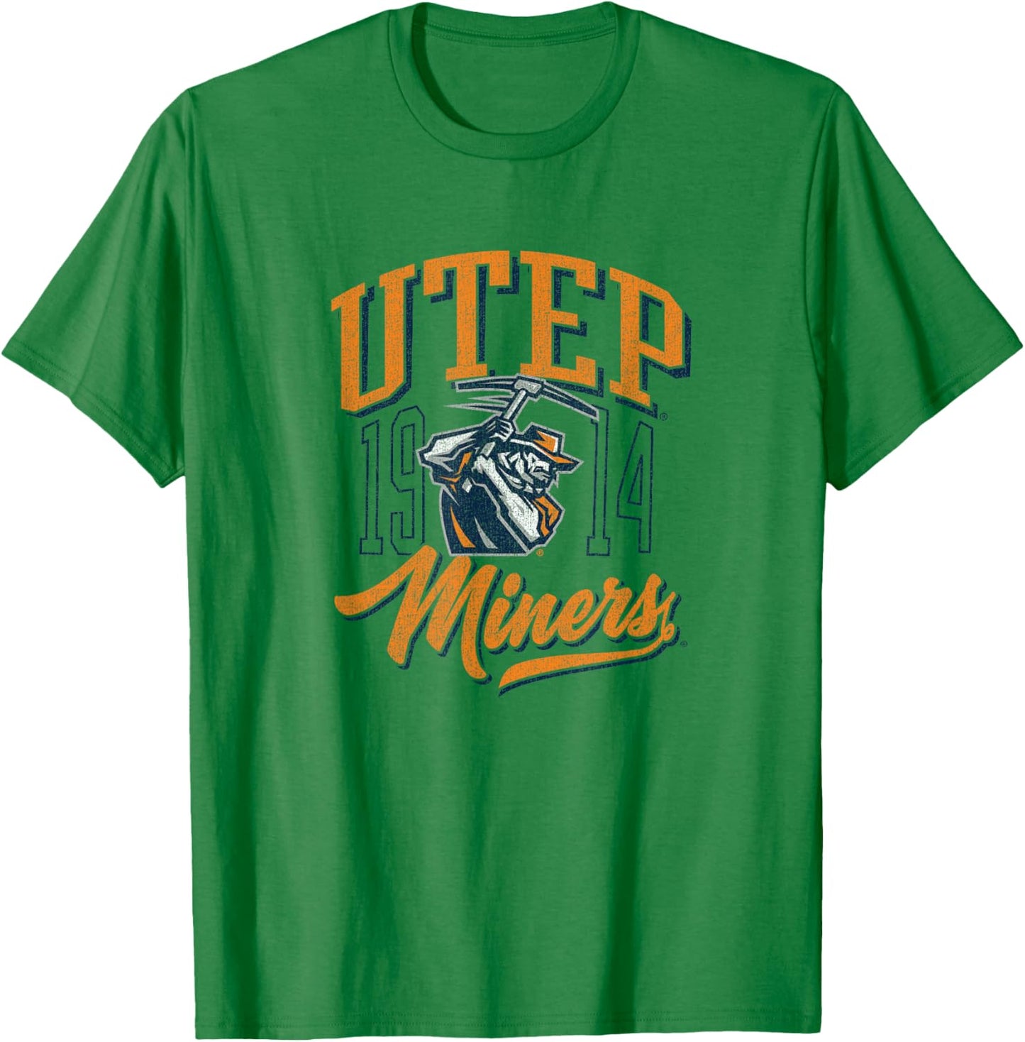 University of Texas El Paso UTEP Miners Vintage Script T-Shirt - T-Shirt | Irish Green