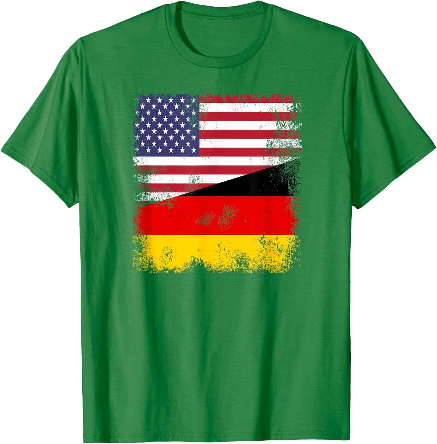 Half German Flag | Vintage Germany USA Gift T-Shirt - T-Shirt | Irish Green