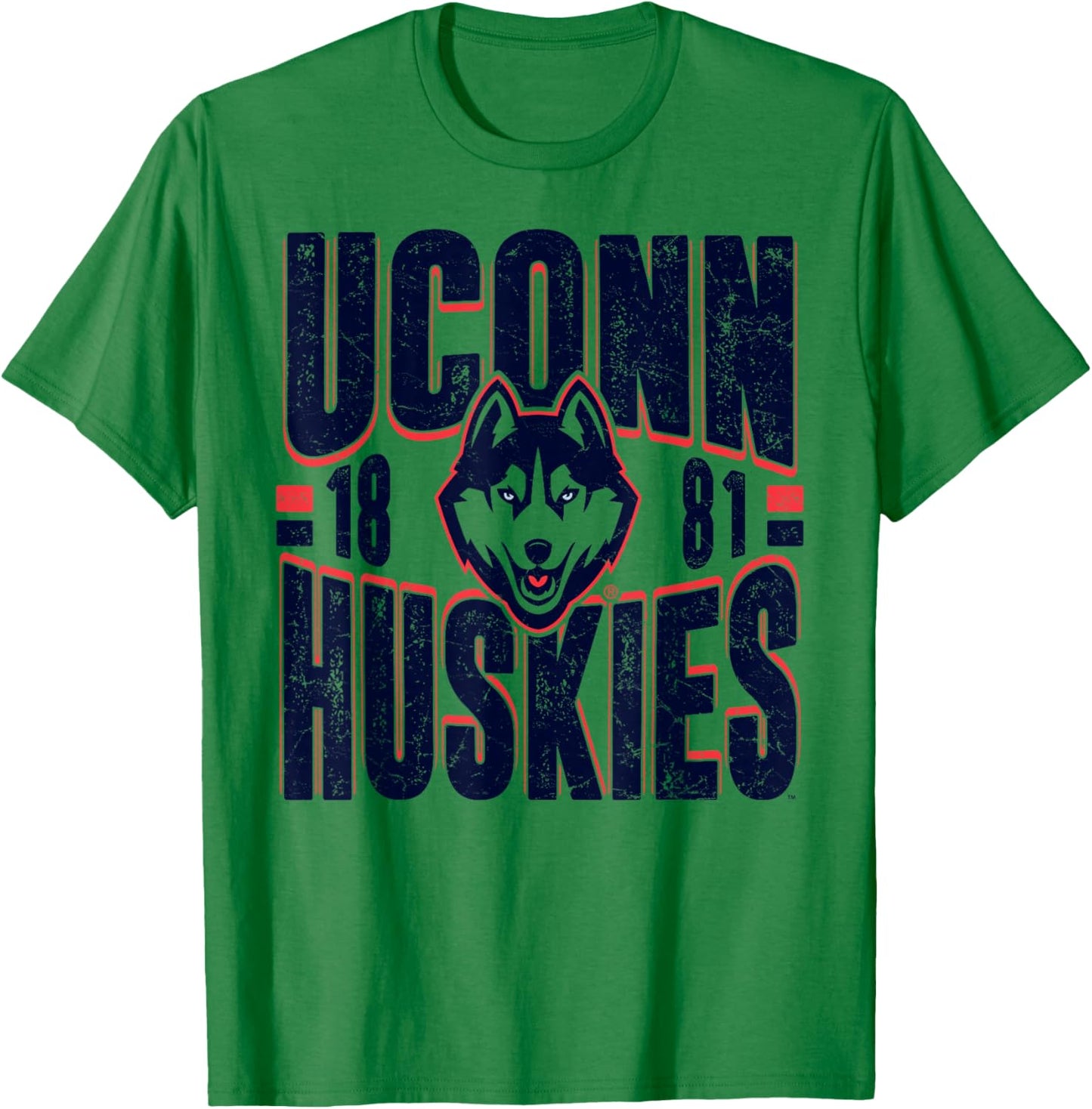 Connecticut Huskies Vintage 90's Retro White T-Shirt - T-Shirt | Irish Green