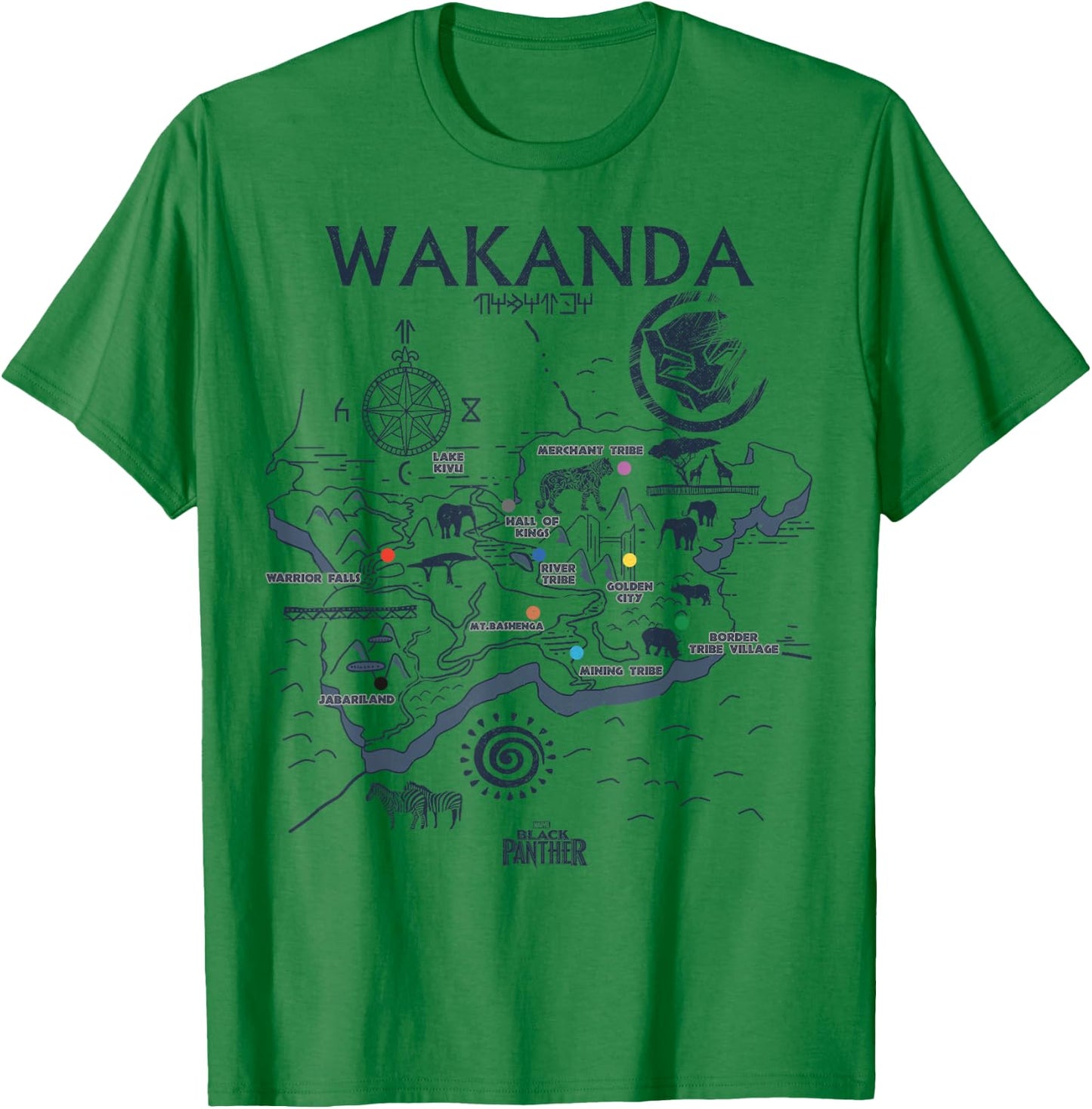 Marvel Black Panther Kingdom of Wakanda Map Graphic T-Shirt - T-Shirt | Irish Green