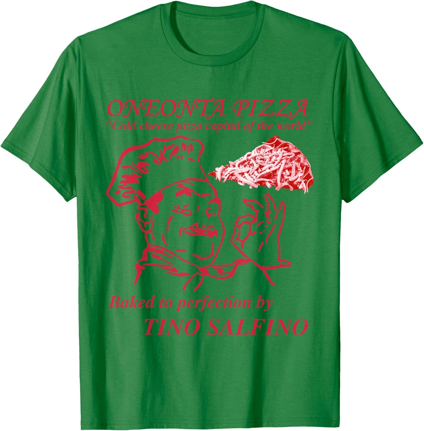 133 Apparel Oneonta NY Cold Cheese Pizza T-Shirt - T-Shirt | Irish Green