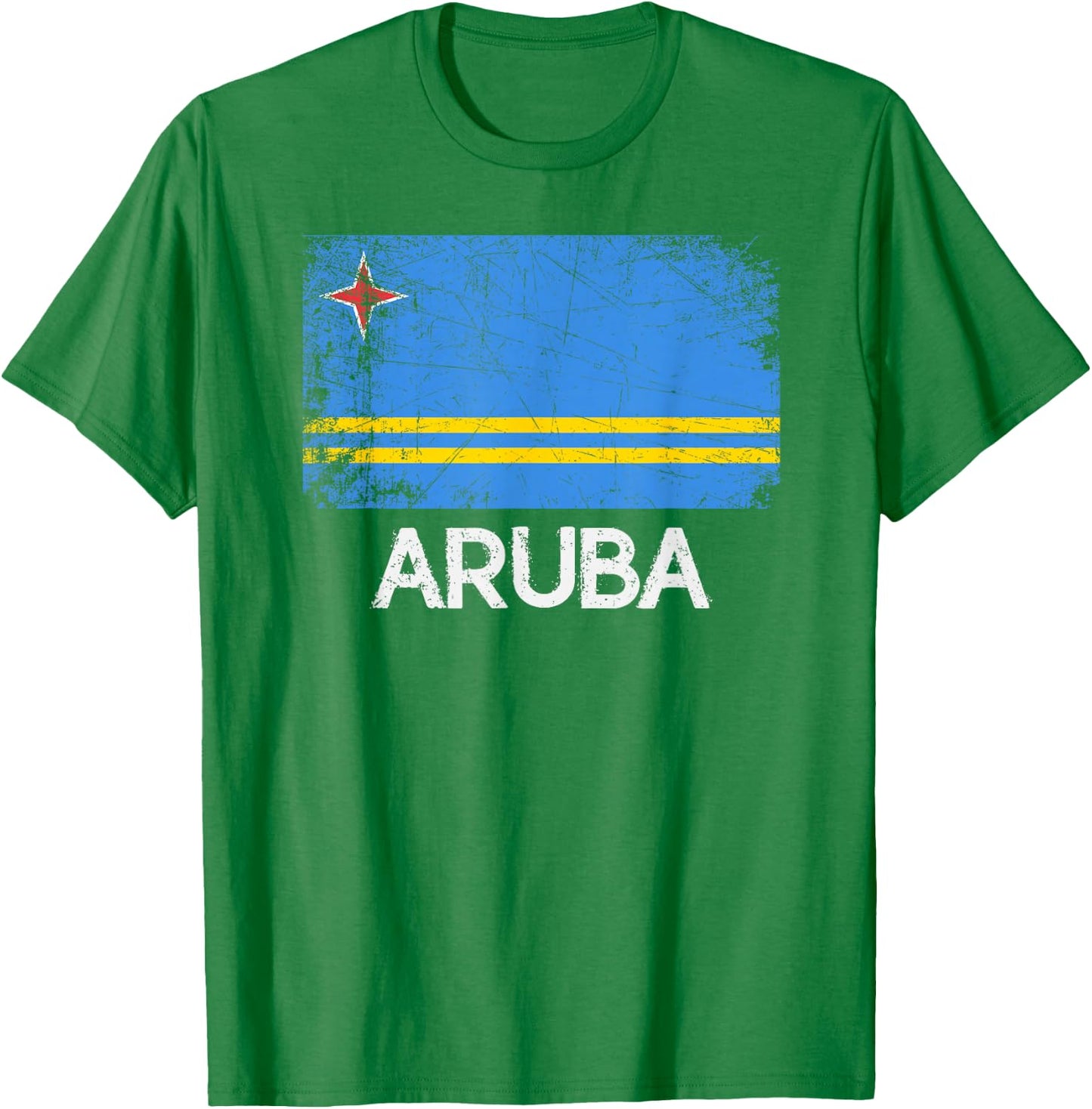 Aruban Flag | Vintage Made In Aruba Gift T-Shirt - T-Shirt | Irish Green
