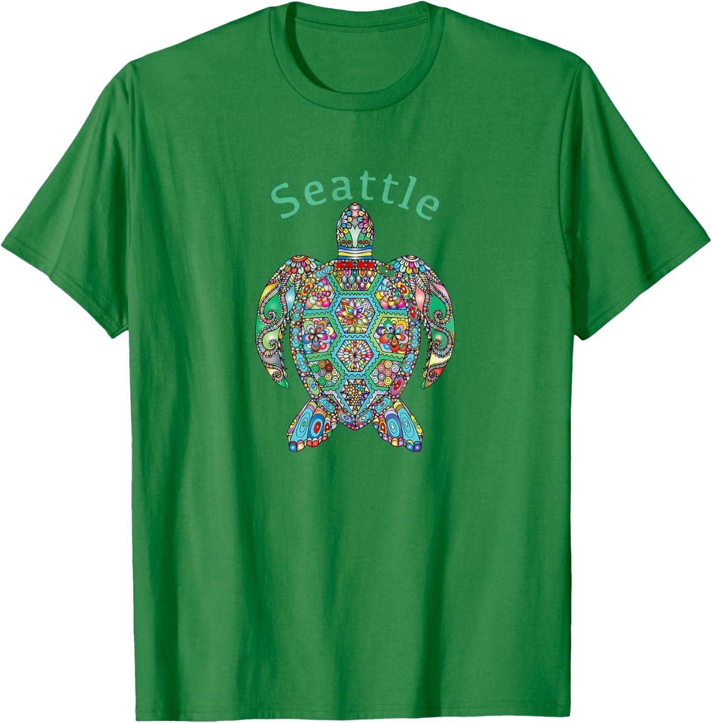 Seattle Tribal Turtle Gift T-Shirt - T-Shirt | Irish Green