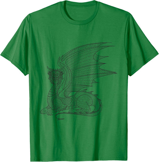 Magical Dragon - Color Your Own Colorific Design T-Shirt - T-Shirt | Irish Green