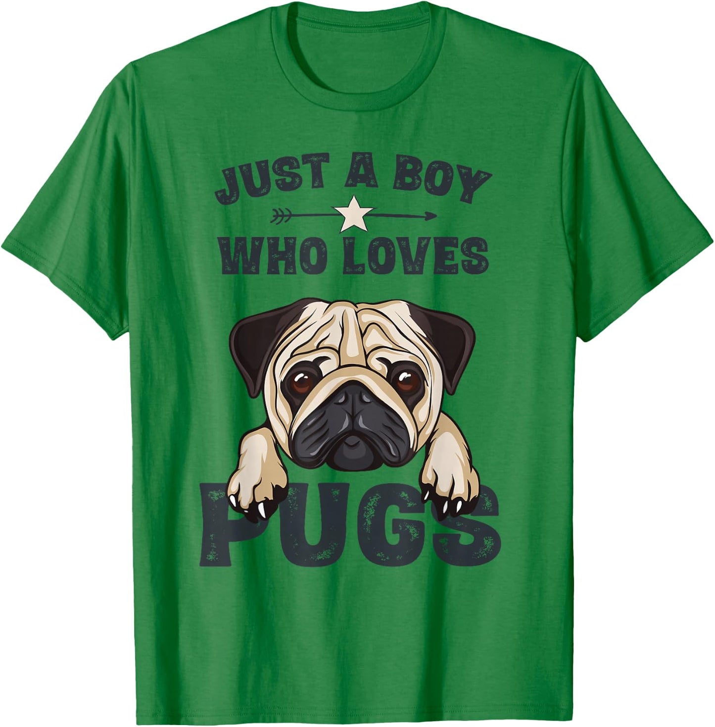 Love Pugs Funny Cute Pug Lover Saying Gift Boys T-Shirt - T-Shirt | Irish Green