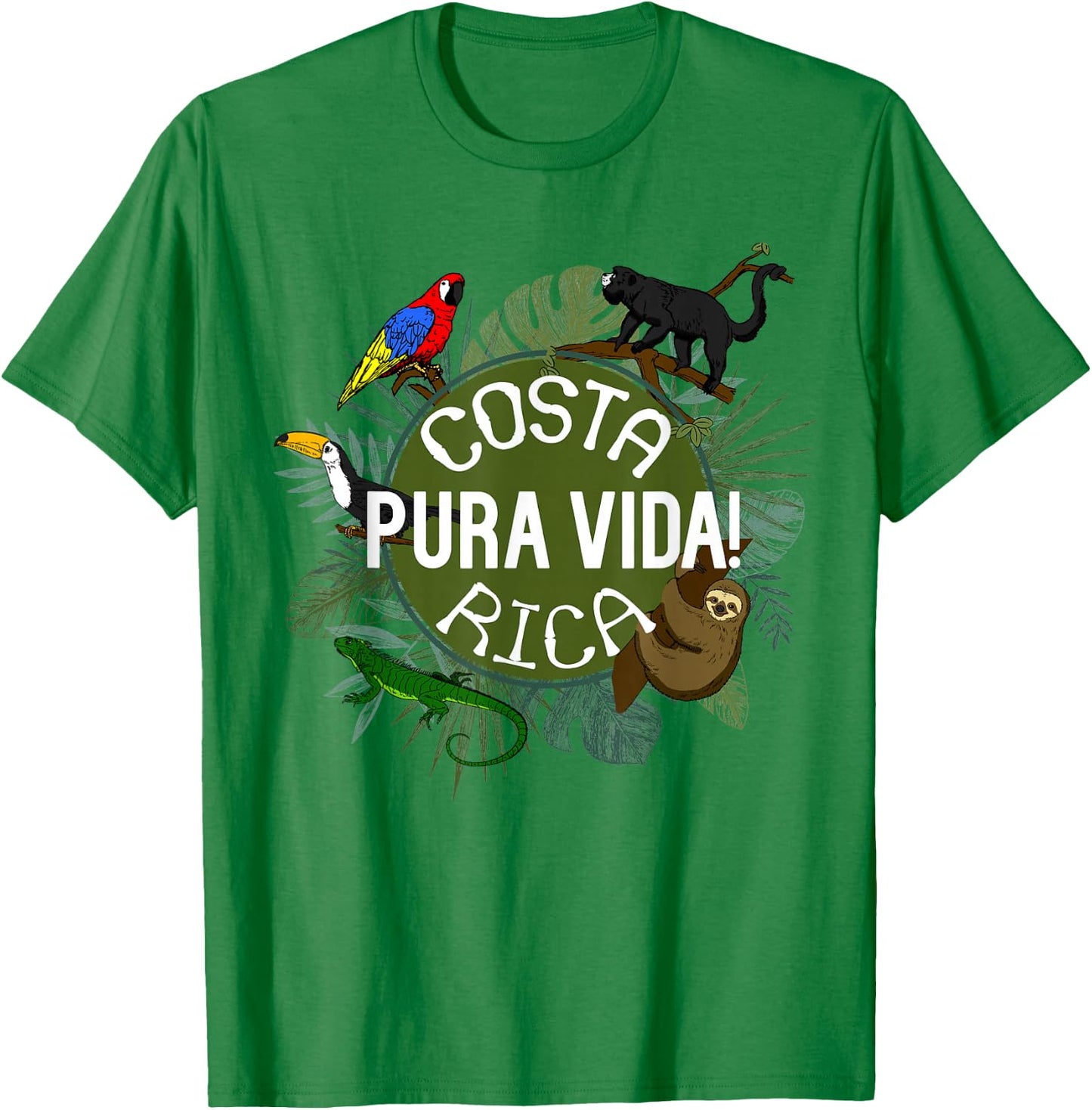 Pura Vida Costa Rica ! Party Animals! T-Shirt - T-Shirt | Irish Green