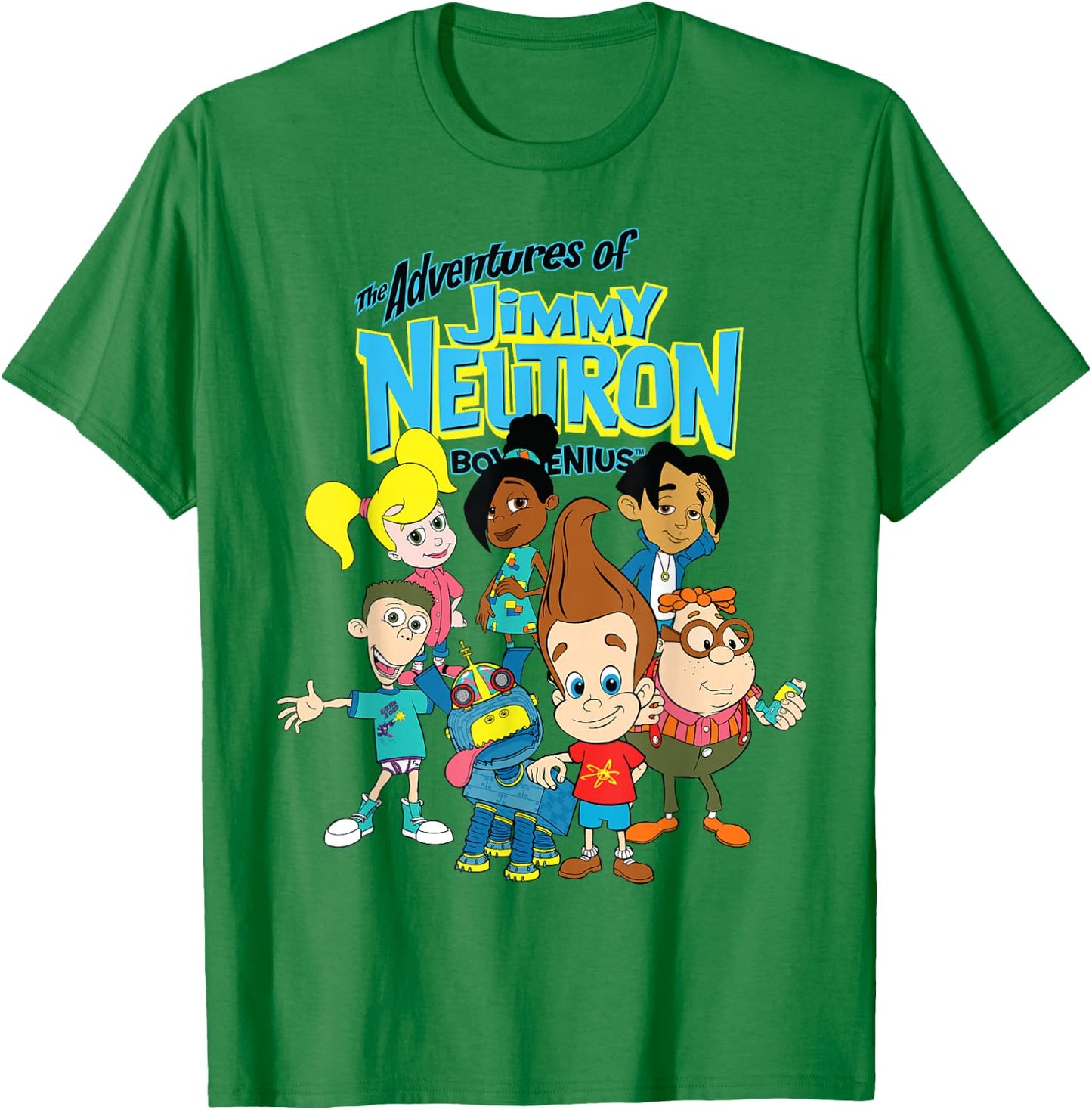 Nickelodeon The Adventures Of Jimmy Neutron Characters T-Shirt - T-Shirt | Irish Green