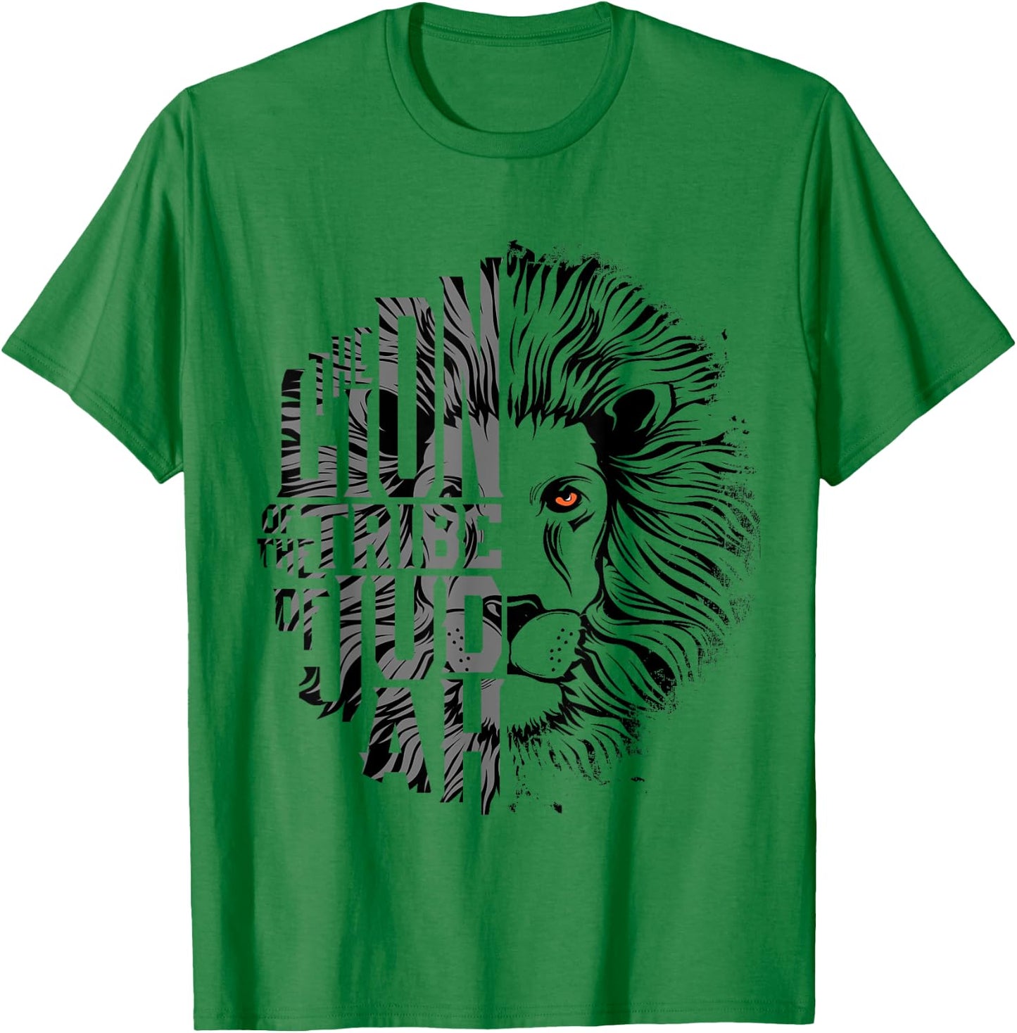 Lion of Tribe of Judah Religious Graphic Christian Worship T-Shirt - T-Shirt | Irish Green