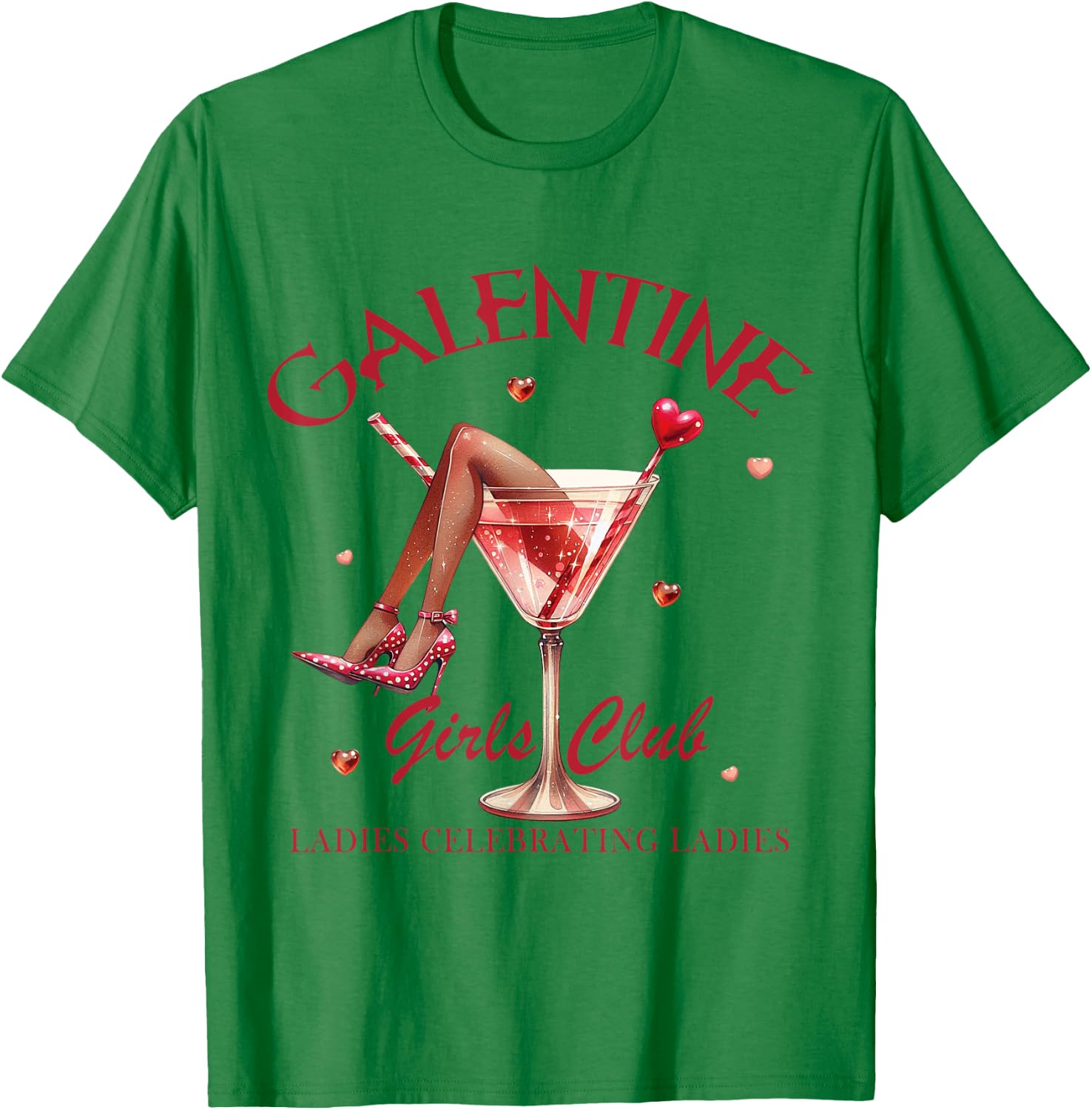 Galentine Girls Club Valentines Day Ladies Celebrating T-Shirt - T-Shirt | Irish Green