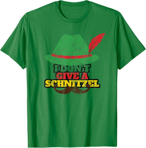 Vintage Oktoberfest I Don't Give A Schnitzel Fun Gift T-Shirt - T-Shirt | Irish Green