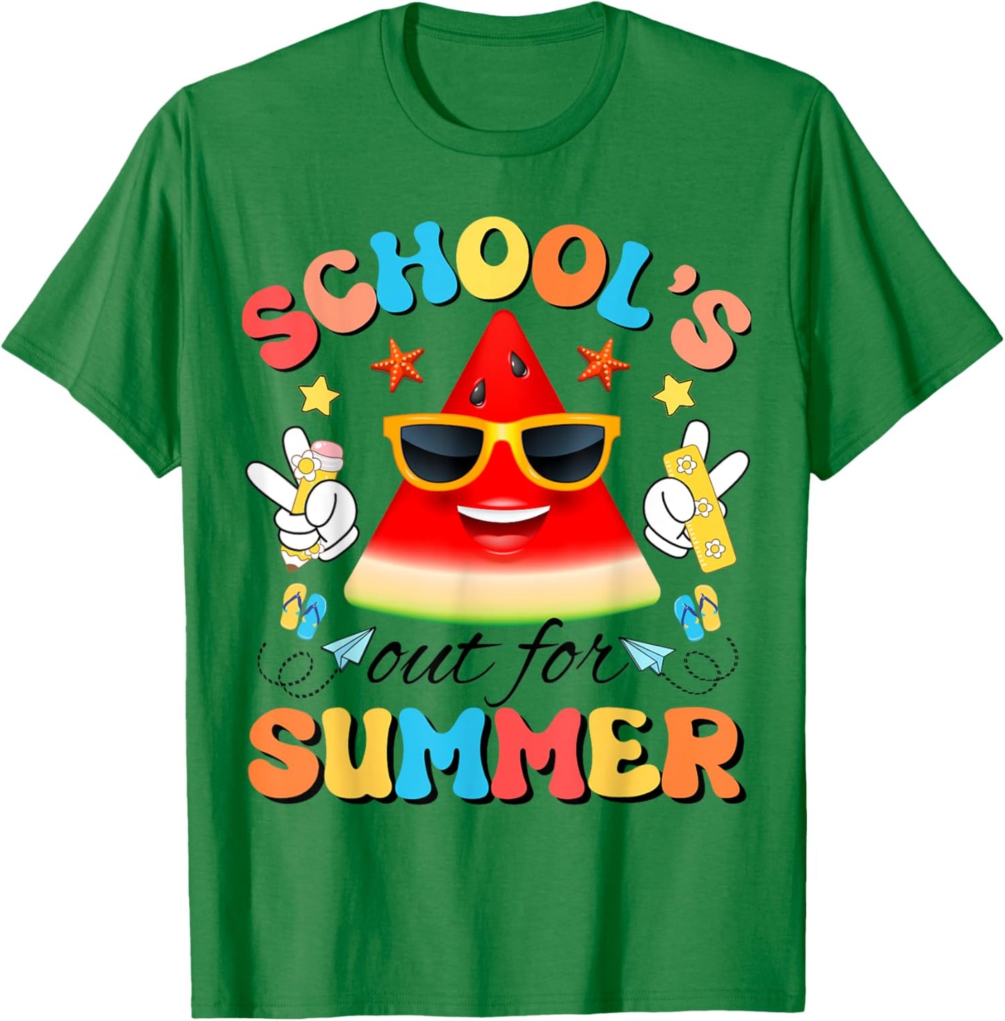 School's Out For Summer Last Day Of School Watermelon Kids T-Shirt - T-Shirt | Irish Green