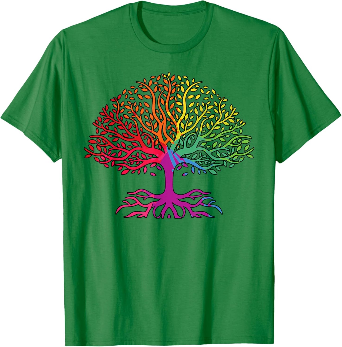 Rainbow Flag Tree of Life LGBT Gay Pride Month LGBTQ Ally T-Shirt - T-Shirt | Irish Green