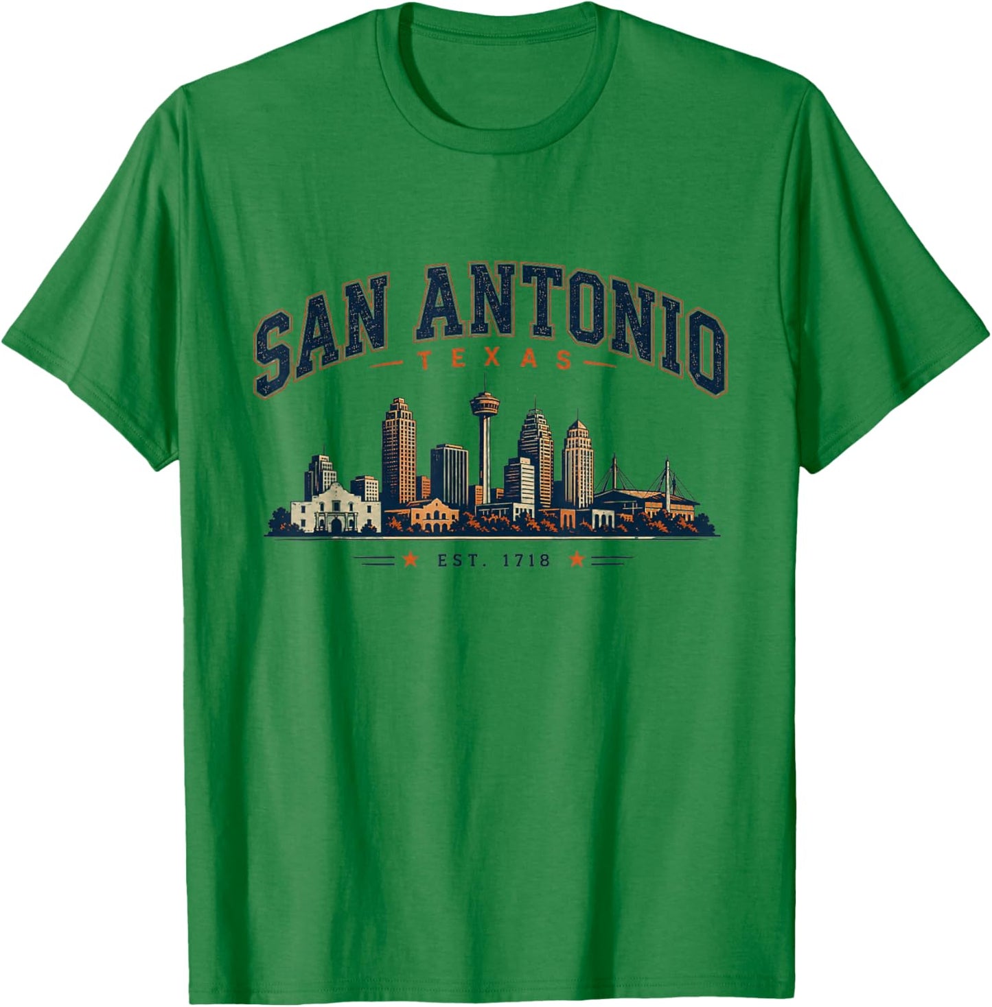 San Antonio Texas Classic Skyline Vintage Style T-Shirt - T-Shirt | Irish Green
