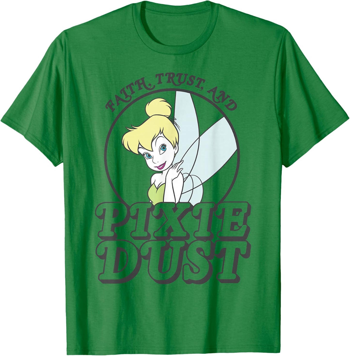 Disney Peter Pan Tinker Bell Faith Trust Pixie Dust T-Shirt - T-Shirt | Irish Green