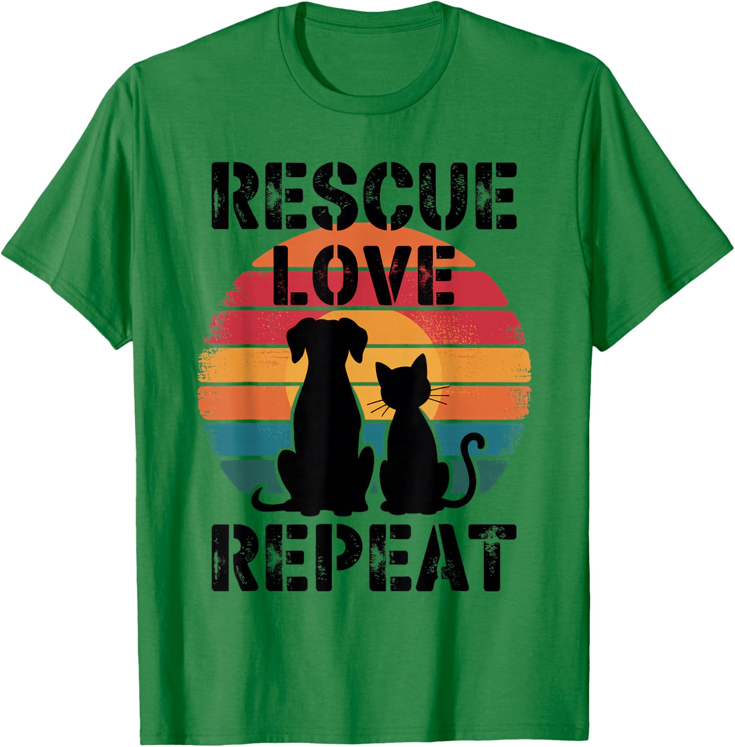 Rescue Love Repeat T-Shirt - T-Shirt | Irish Green