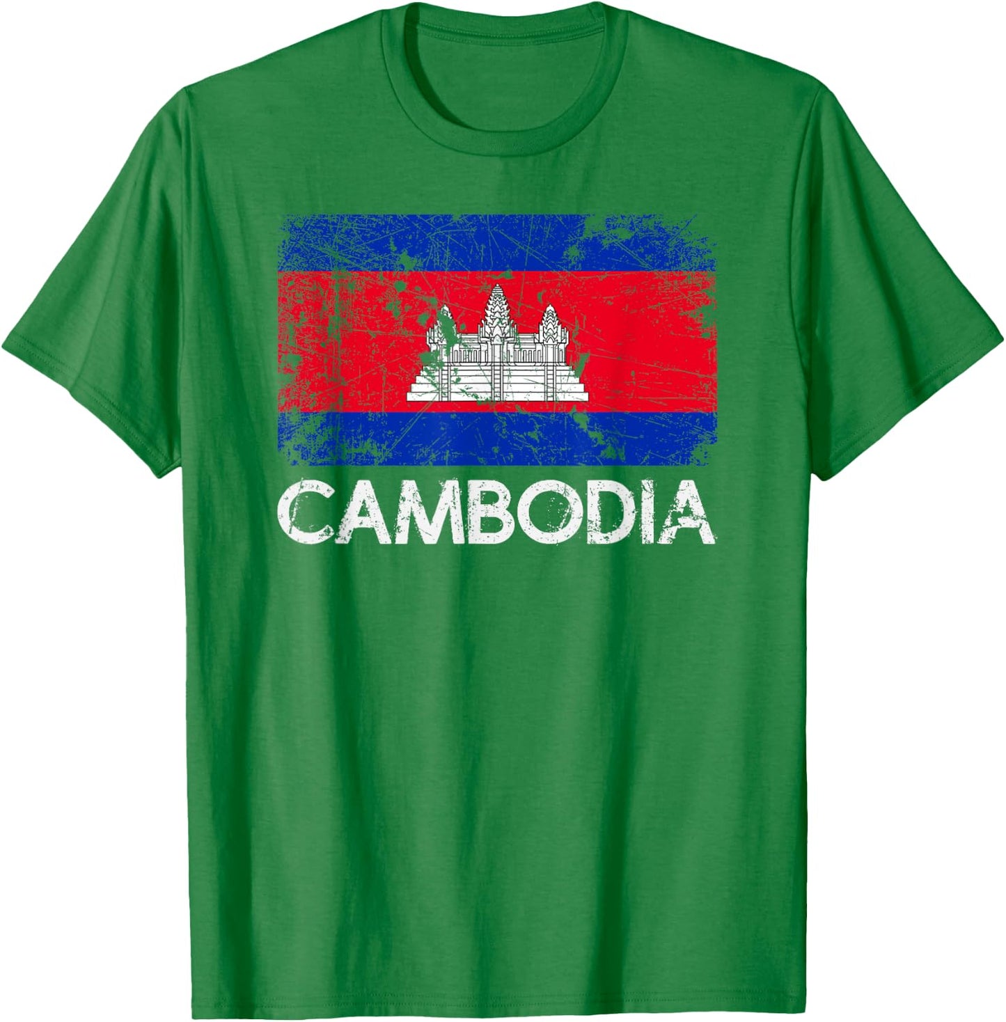 Cambodian Flag | Vintage Made In Cambodia Gift T-Shirt - T-Shirt | Irish Green