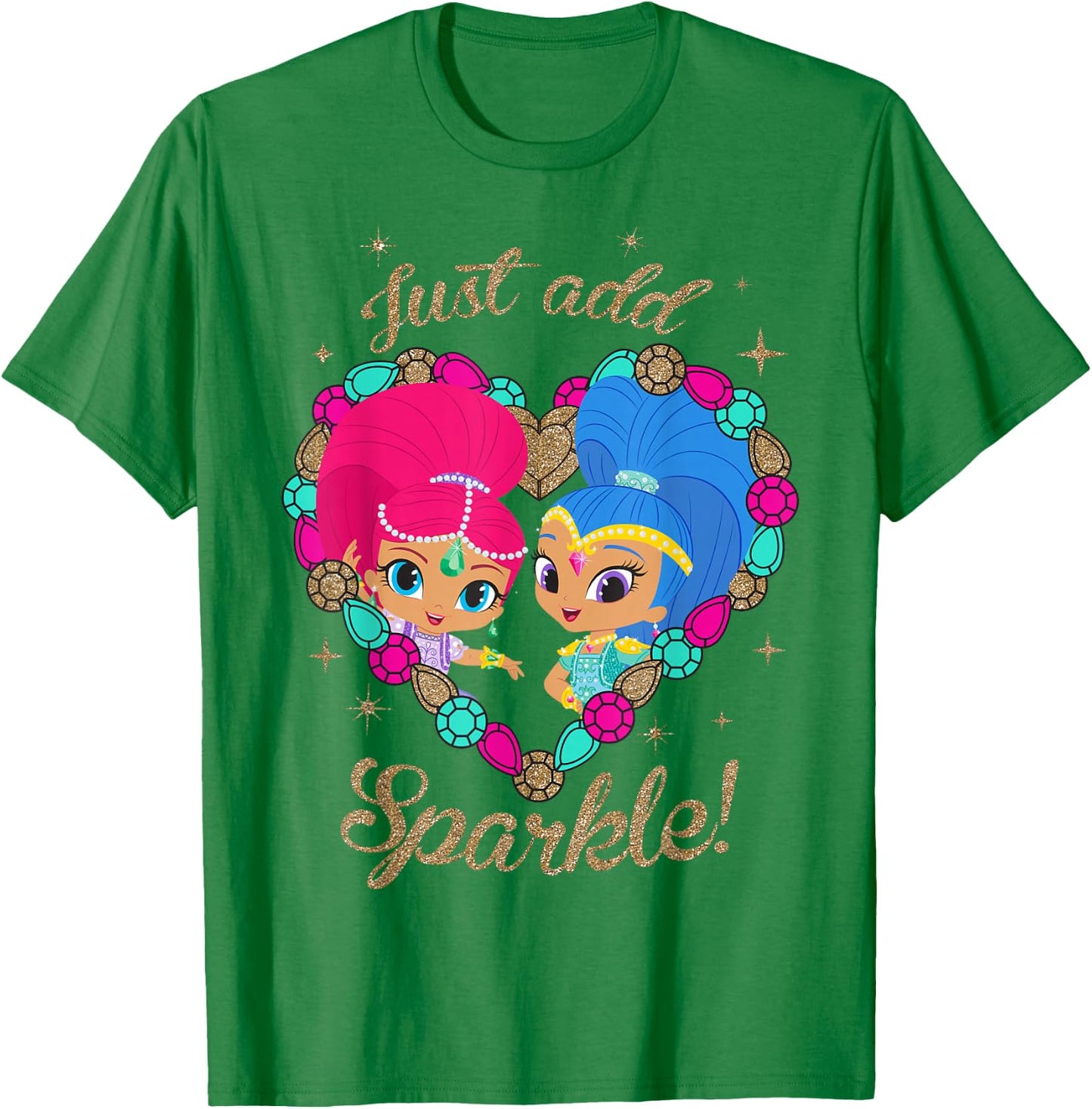 Shimmer & Shine Just Add Sparkle! T-Shirt - T-Shirt | Irish Green