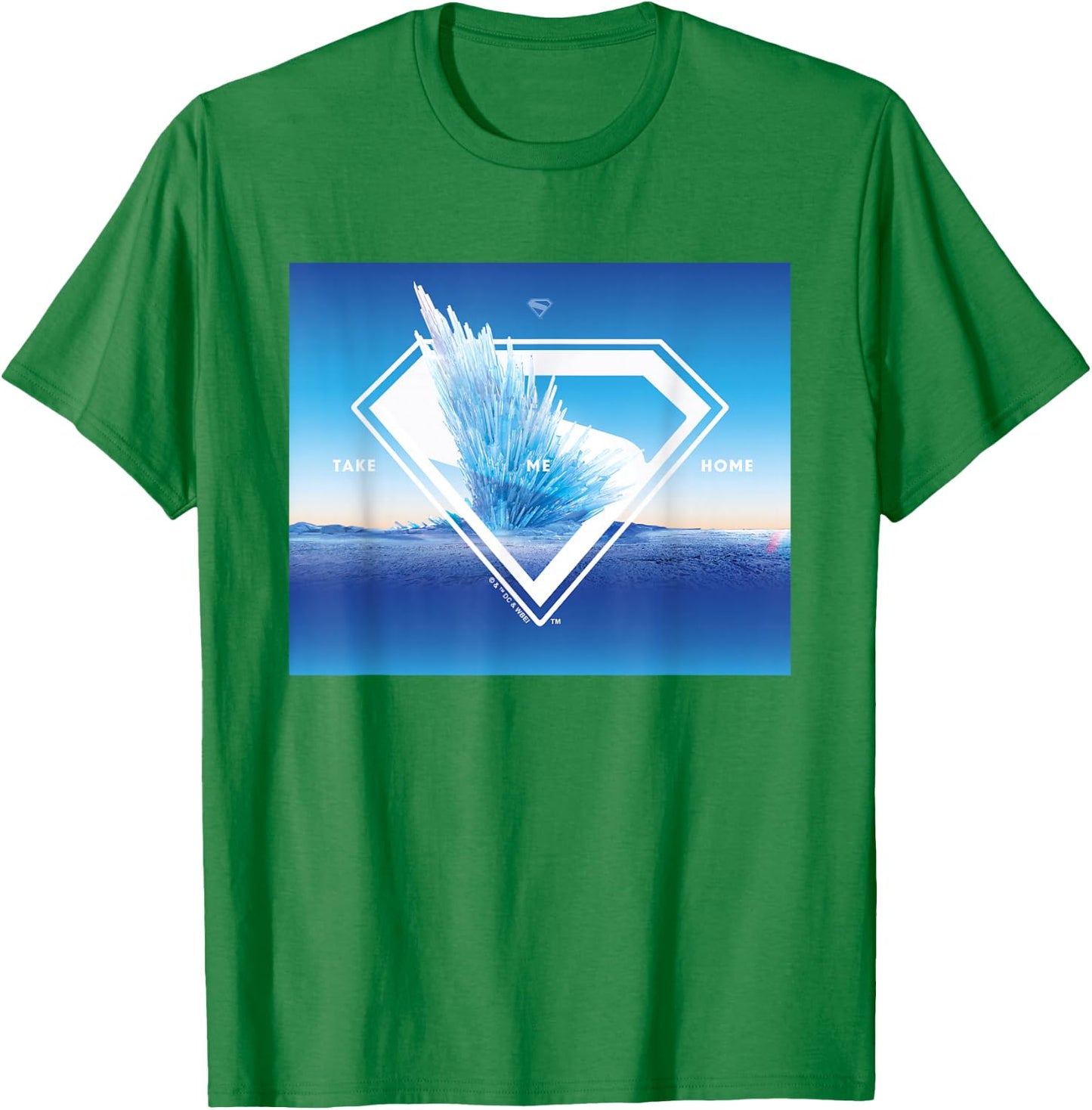 Superman (2025 Movie) Fortress of Solitude Take Me Home T-Shirt - T-Shirt | Irish Green