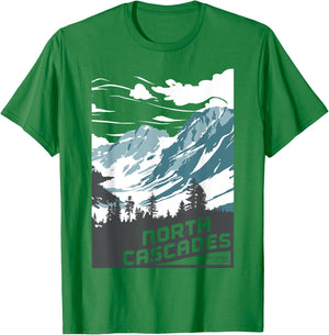 North Cascades National Park T shirt Washington Vintage Gift T-Shirt - T-Shirt | Irish Green