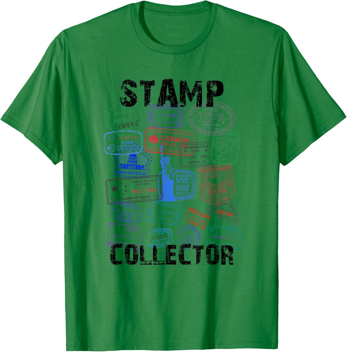 Passport Stamps Shirt Travel Vacation T-Shirt - T-Shirt | Irish Green