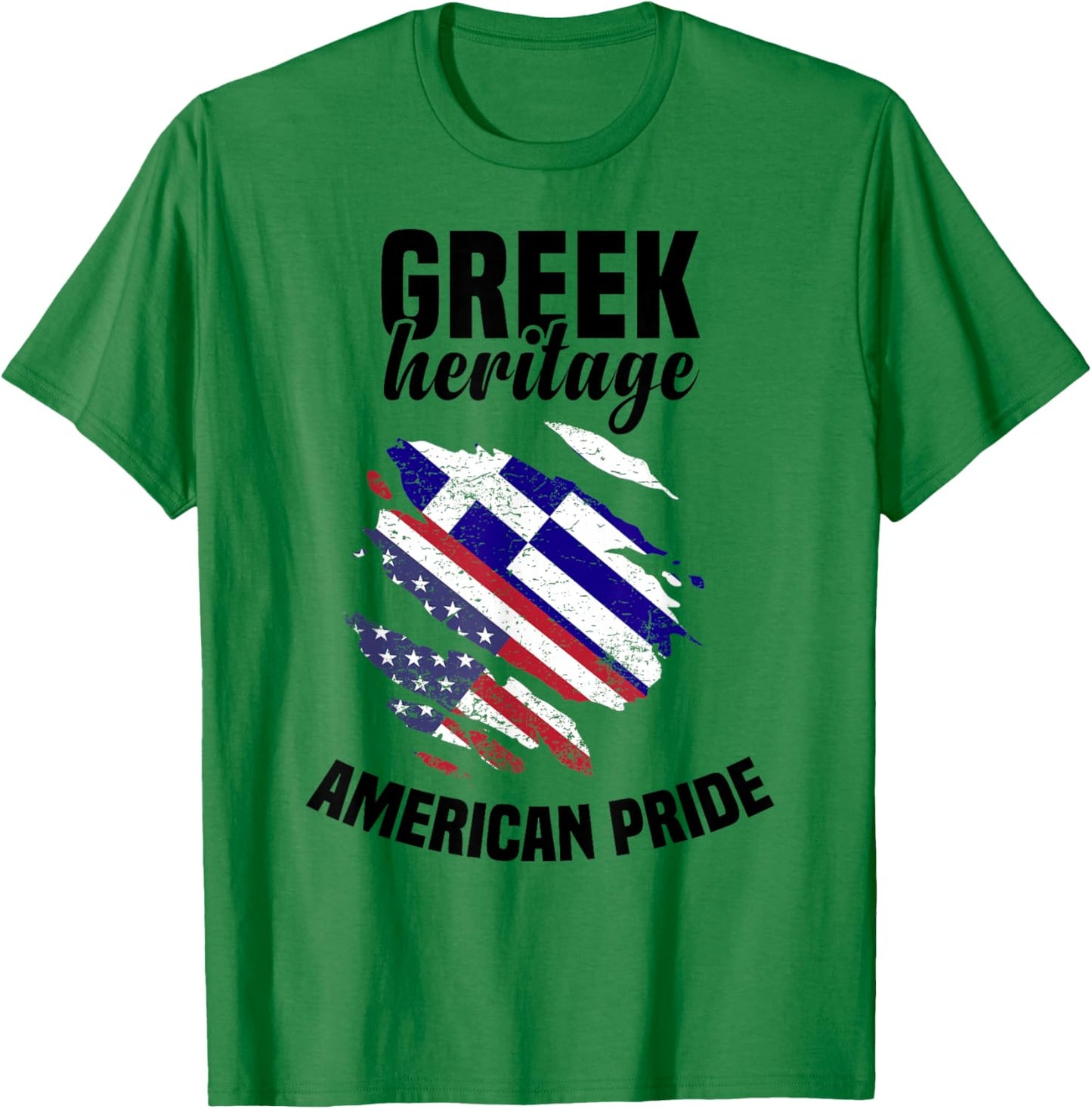 Greece Flag Outfit American Flags US Uniform Greek T-Shirt - T-Shirt | Irish Green