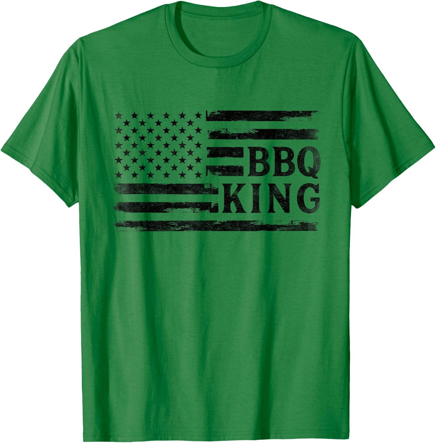 BBQ King Black USA Flag Father's Day Vintage Dad Papa T-Shirt - T-Shirt | Irish Green