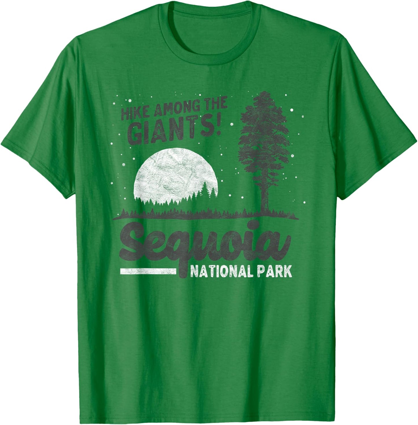 Sequoia National Park Hike with Giants! Retro 80s Tree T-Shirt - T-Shirt | Irish Green