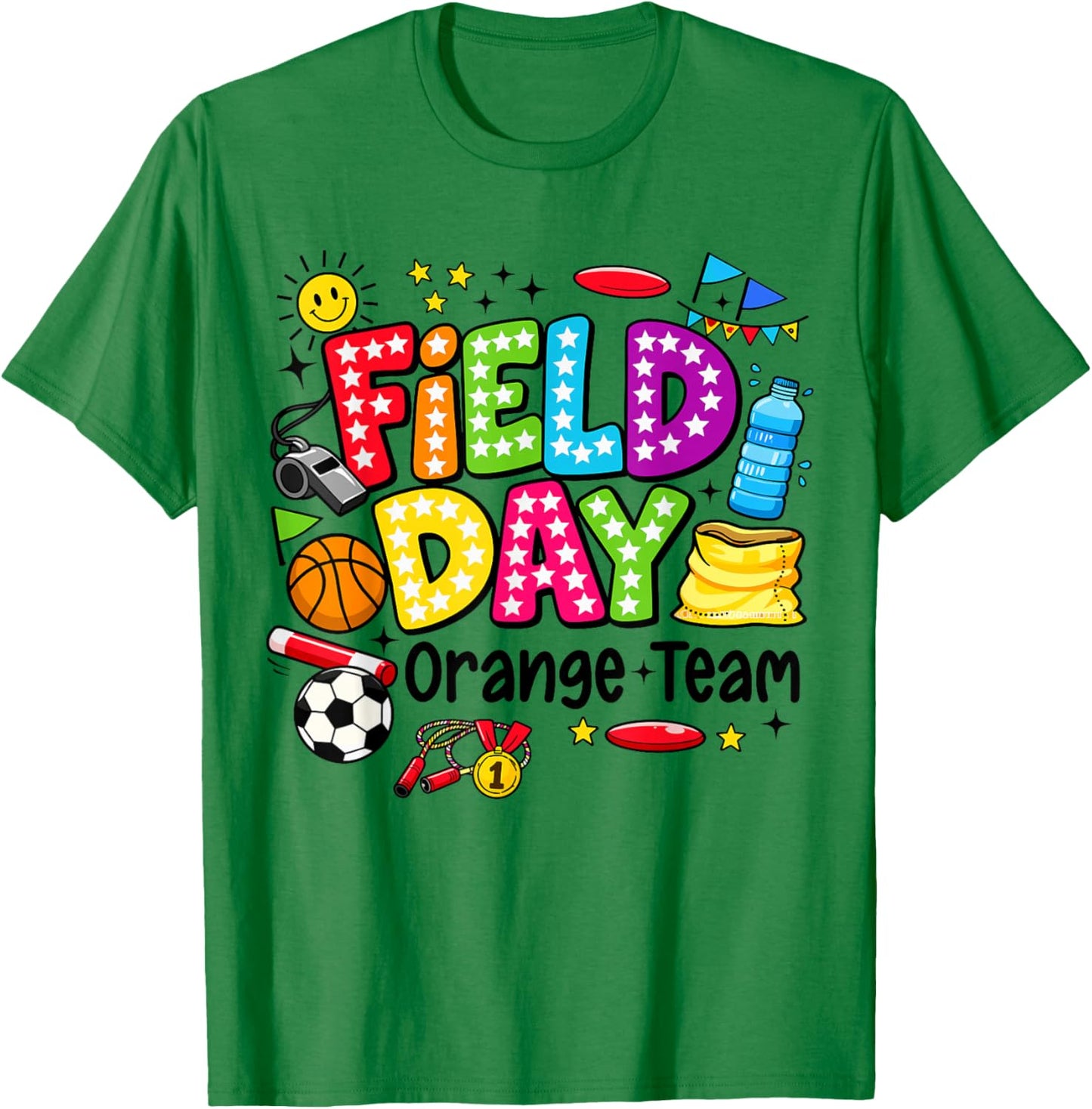 Field Day Orange Team Funny for Kids Teacher Field Day Games T-Shirt - T-Shirt | Irish Green