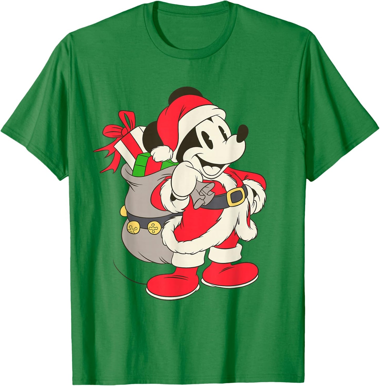 Disney Vintage Santa Mickey Mouse T-Shirt - T-Shirt | Irish Green