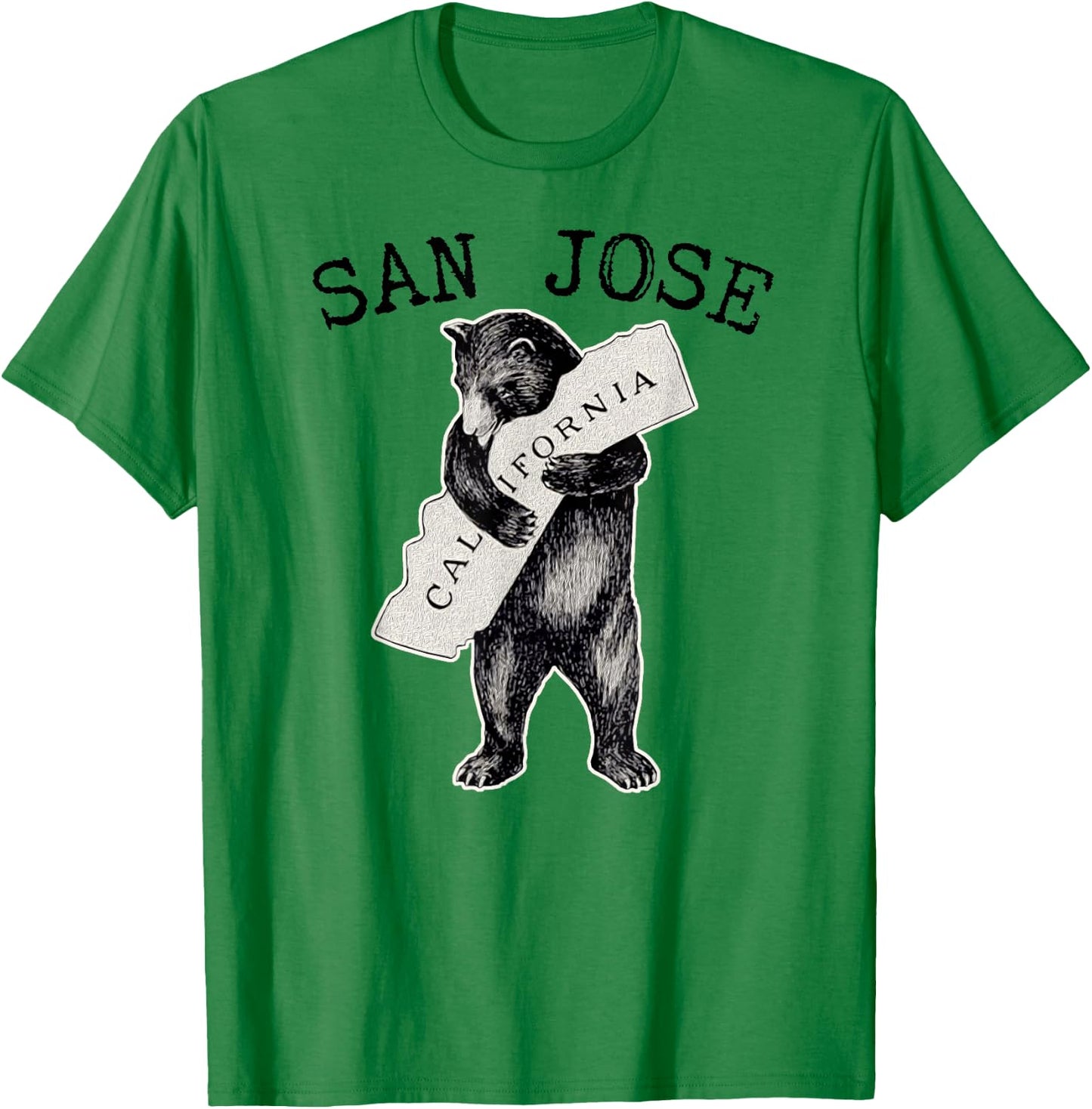 Retro I Love California Shirt Art-Vintage Cali Bear San Jose T-Shirt - T-Shirt | Irish Green