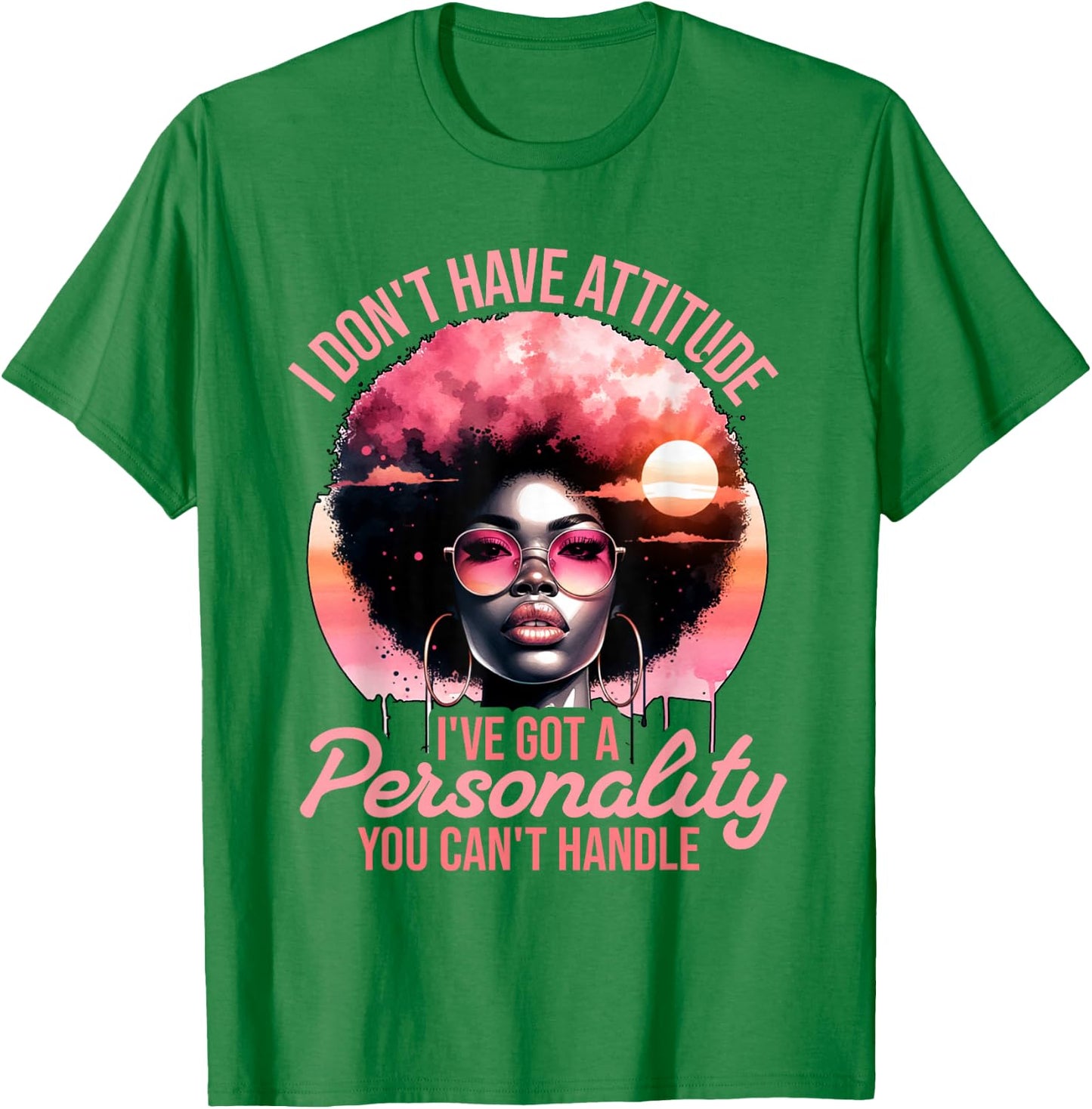 Afro Women Black Pride African American Girl Women Melanin T-Shirt - T-Shirt | Irish Green