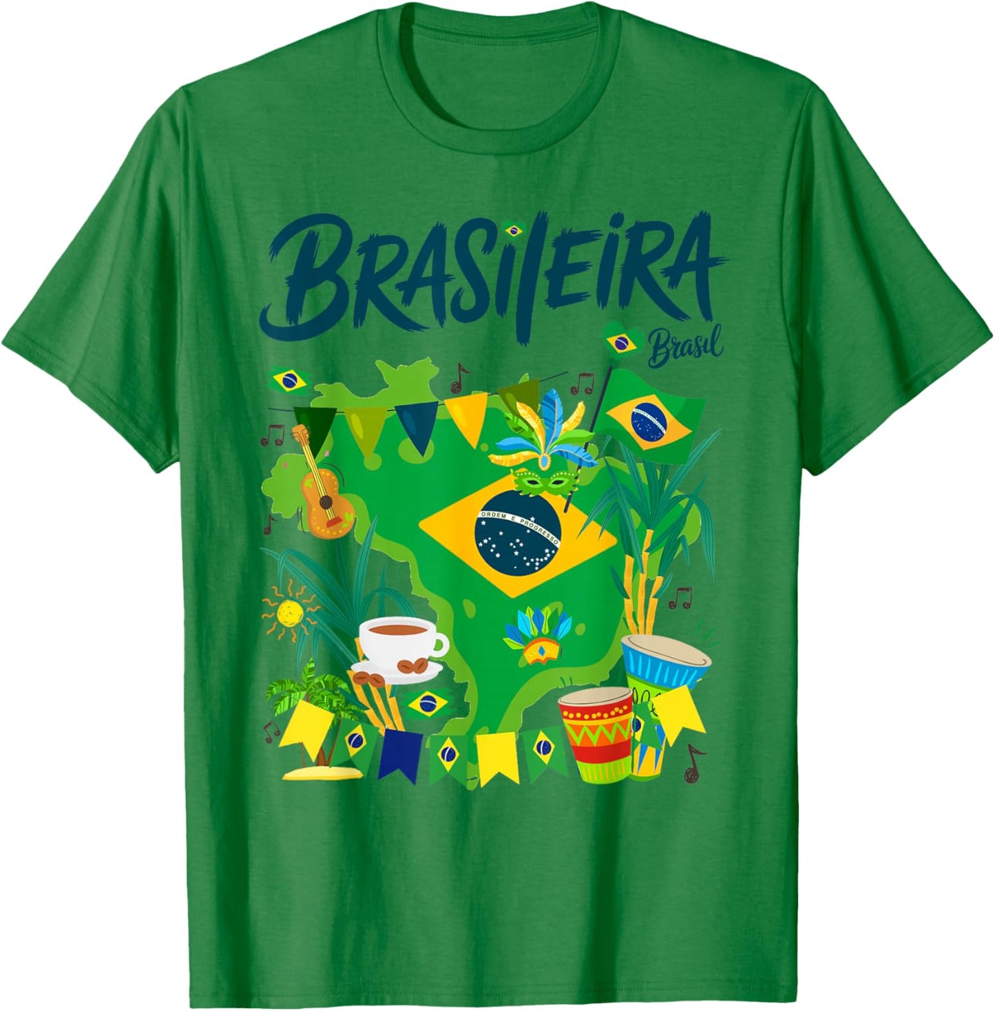Brasil Flag Outfit Idea Brazilian Brasileira Theme T-Shirt - T-Shirt | Irish Green