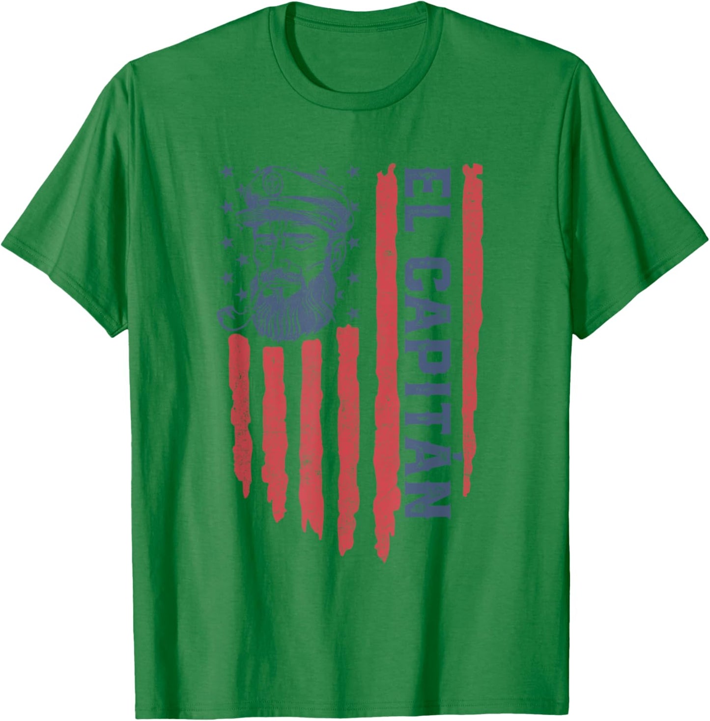 El Capitan American Flag Pontoon Captain Boating 4th of July T-Shirt - T-Shirt | Irish Green