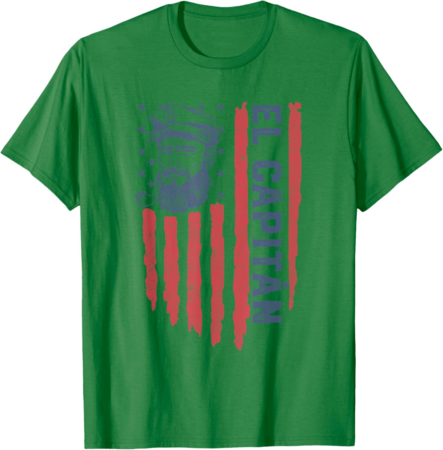 El Capitan American Flag Pontoon Captain Boating 4th of July T-Shirt - T-Shirt | Irish Green