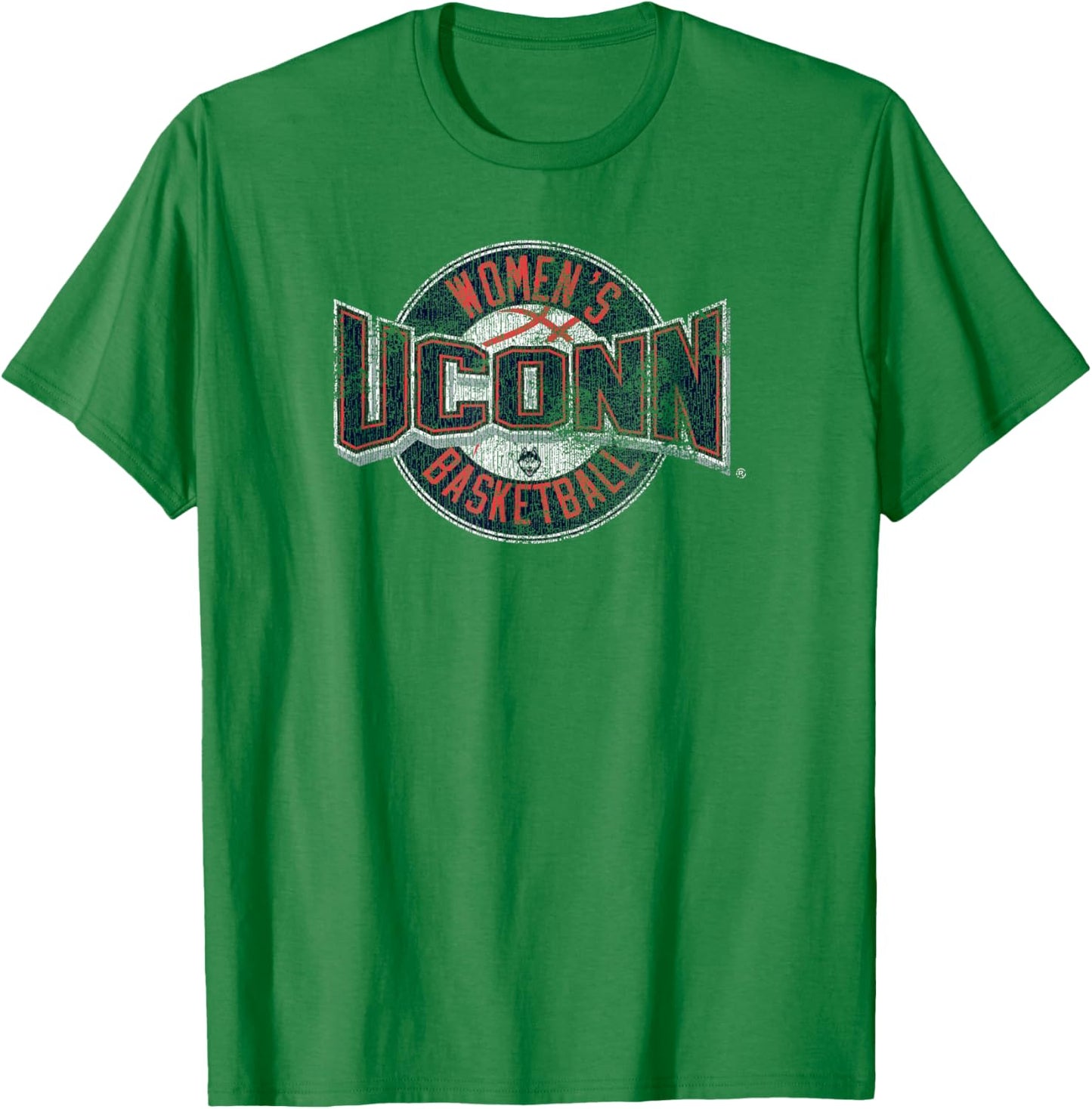 Connecticut Huskies Women's Basketball Distressed Gray T-Shirt - T-Shirt | Irish Green