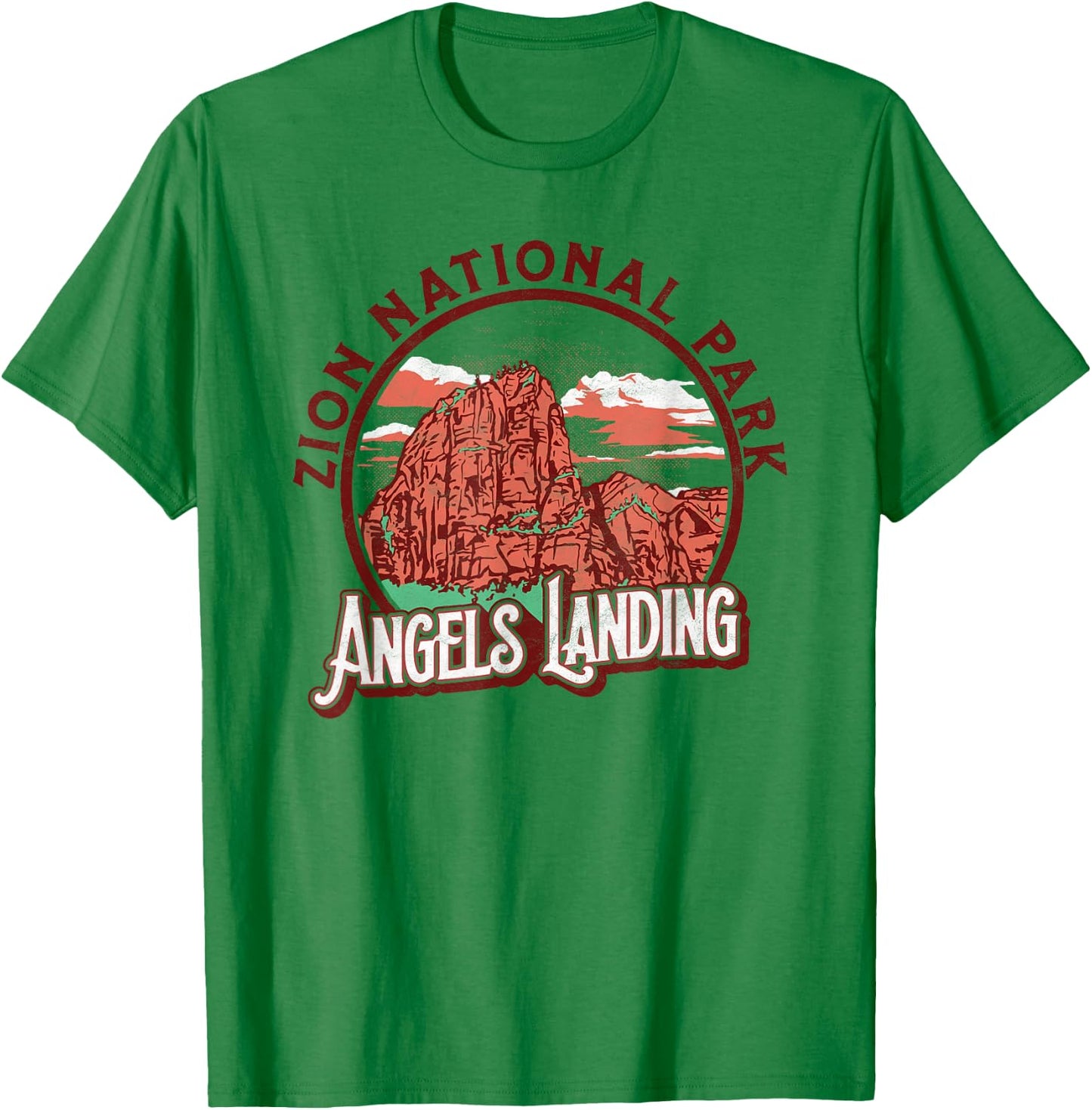Angels Landing Zion National Park Vintage Graphic T-Shirt - T-Shirt | Irish Green