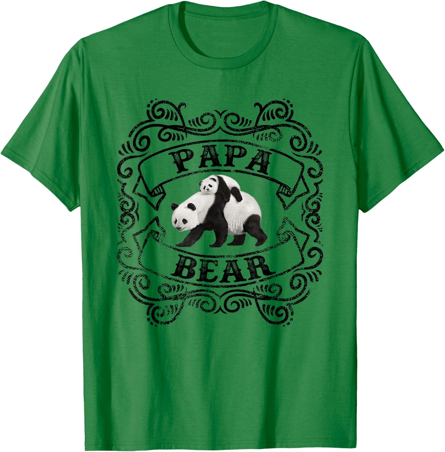 Cute Design Panda Papa Bear Dad T-Shirt - T-Shirt | Irish Green