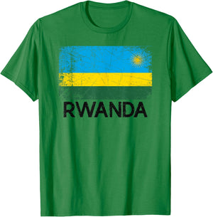 Rwandan Flag | Vintage Made In Rwanda Gift T-Shirt - T-Shirt | Irish Green