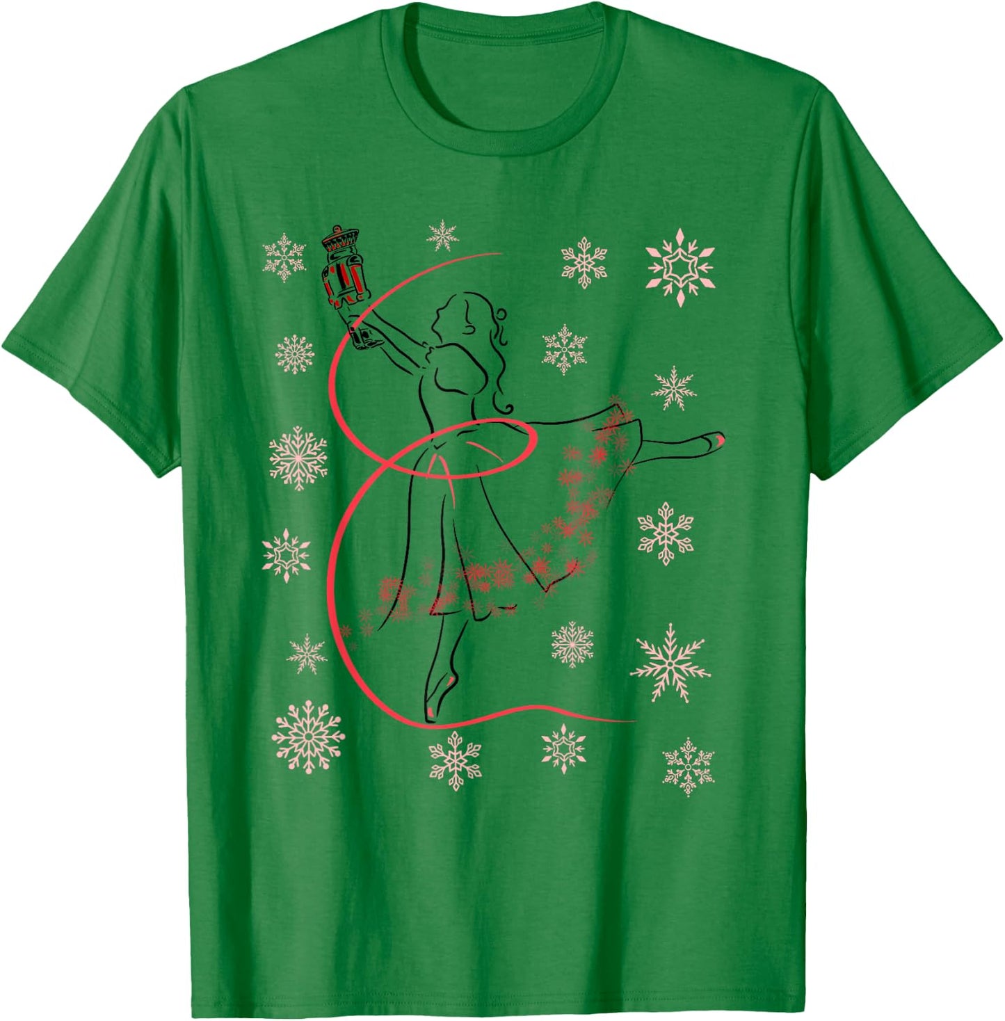 The Nutcracker Ballet and Clara Christmas Holiday Dance T-Shirt - T-Shirt | Irish Green