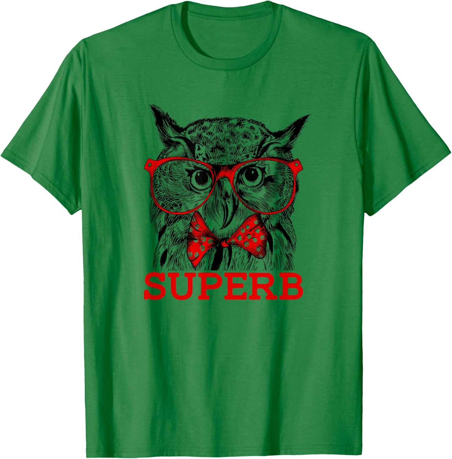 The Hipster Superb Owl Shirt - Owl Bird Shirt T-Shirt - T-Shirt | Irish Green