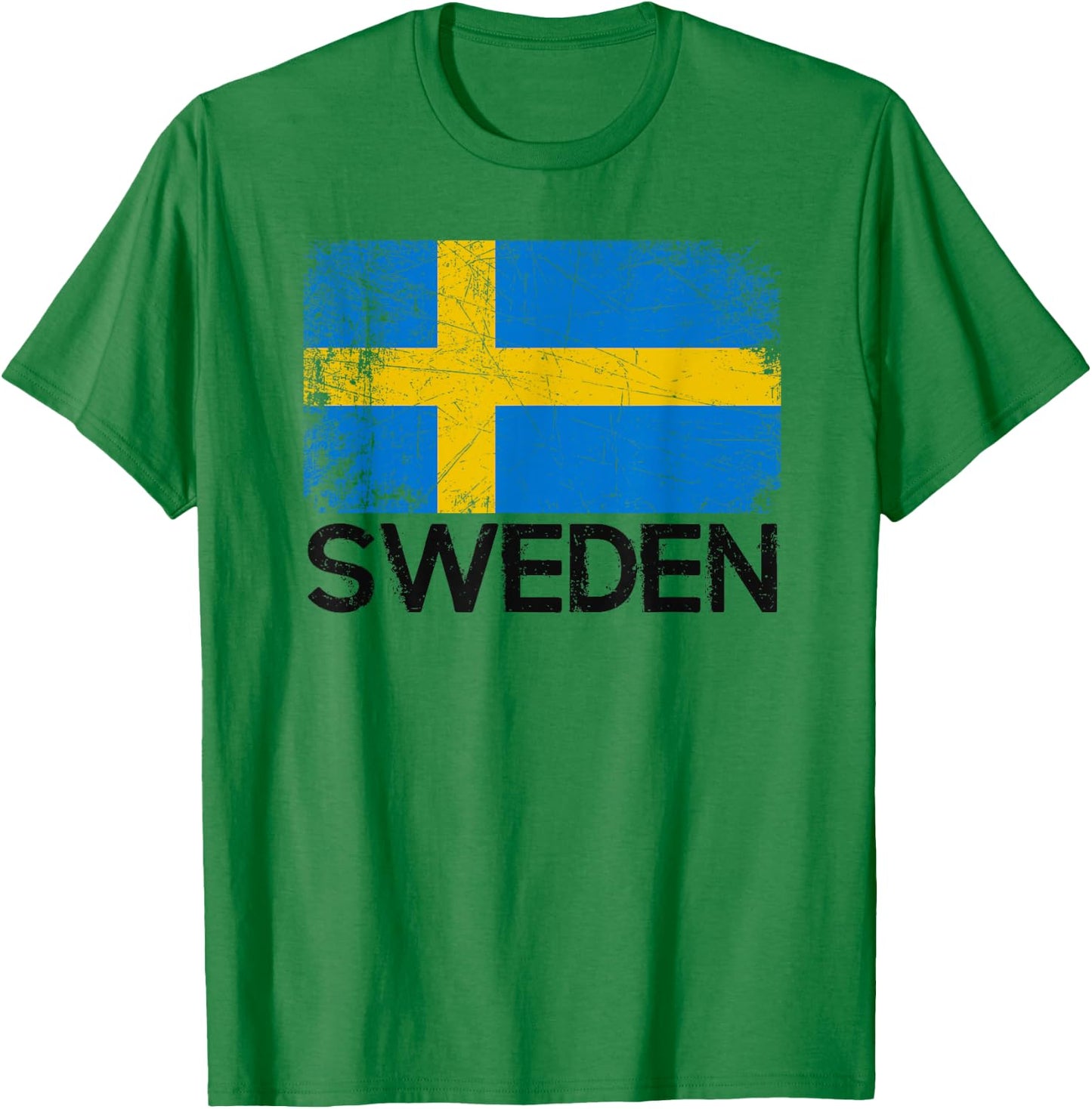 Swedish Flag | Vintage Made In Sweden Gift T-Shirt - T-Shirt | Irish Green