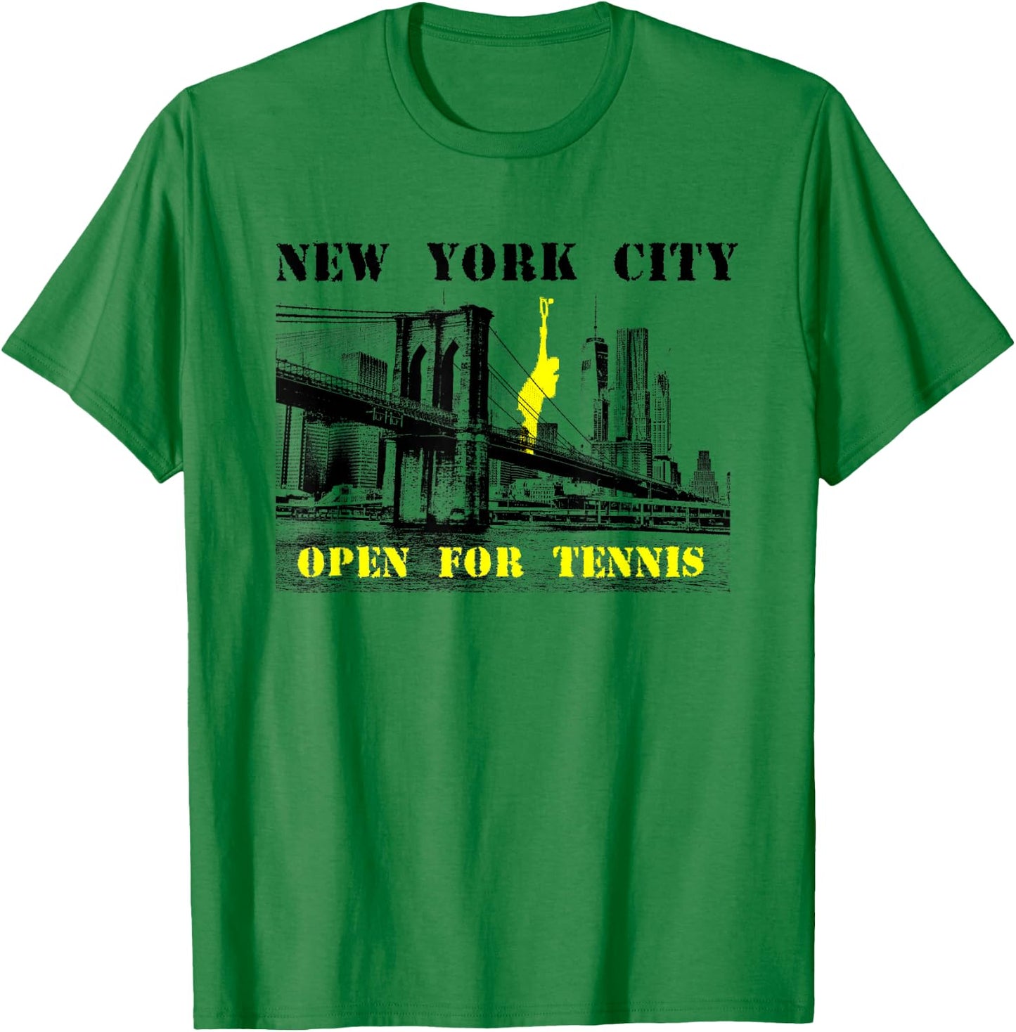 New York Open for Tennis | NYC Skyline Tennis T-Shirt - T-Shirt | Irish Green