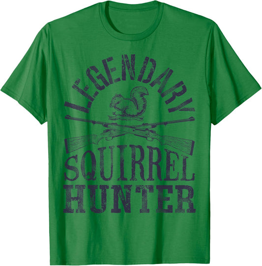 Legendary Squirrel Hunter T shirt Hunting Funny Vintage Gift T-Shirt - T-Shirt | Irish Green