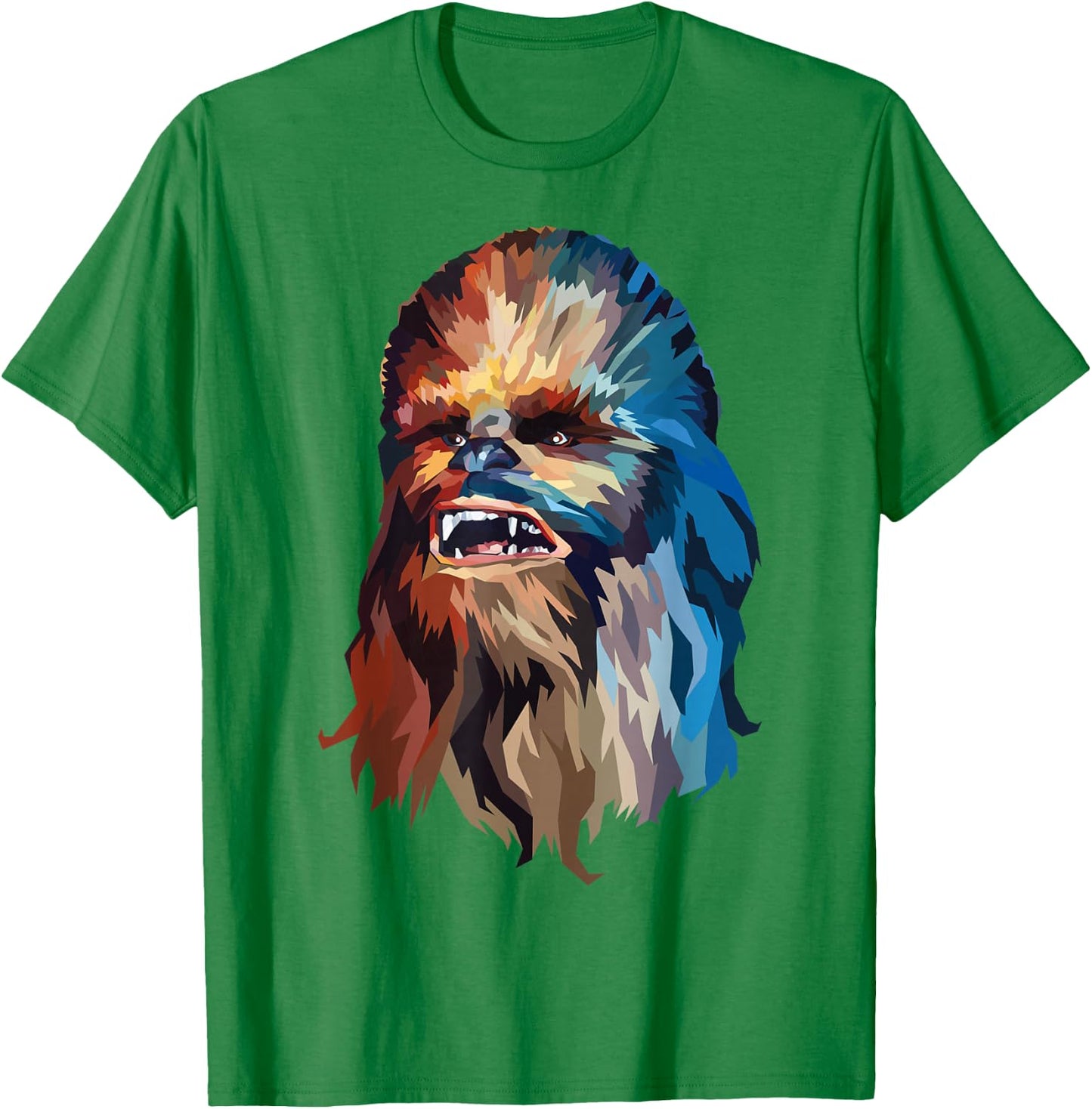 Star Wars Chewbacca Awesome Geometric Style Chewie Portrait T-Shirt - T-Shirt | Irish Green