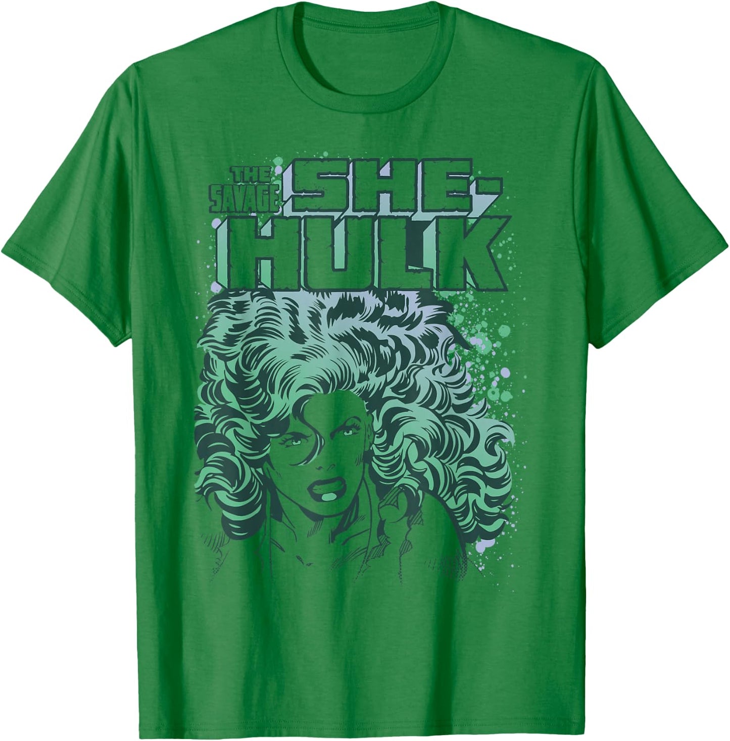 Marvel The Savage She-Hulk Colorful Retro Portrait T-Shirt - T-Shirt | Irish Green