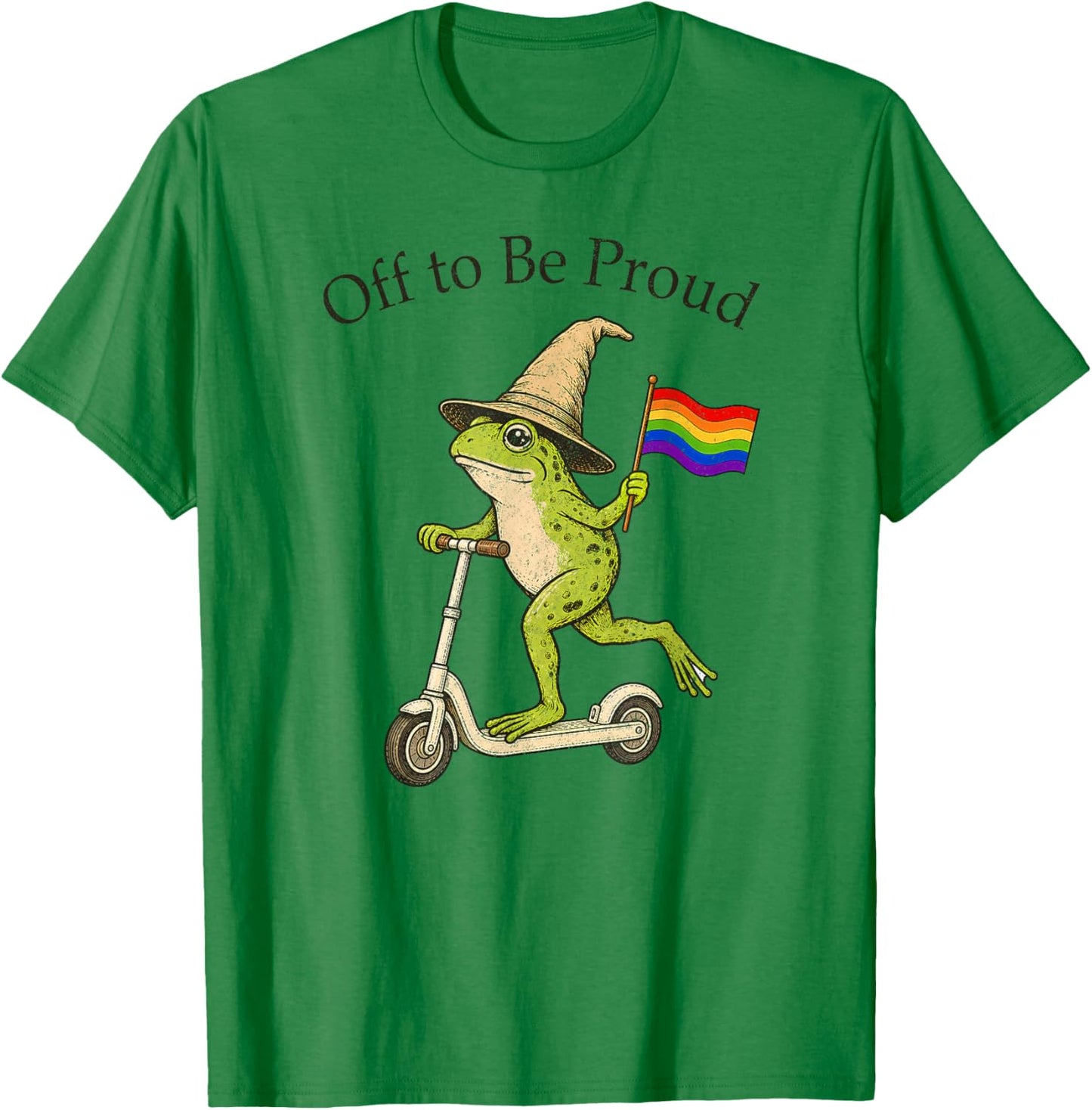 Funny Off to Be Proud LGBTQ Frog Pride Month Rainbow Flag T-Shirt - T-Shirt | Irish Green