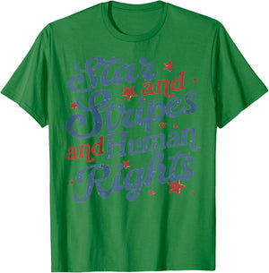 Stars and Stripes and Human Rights 250 Years America 2 Side T-Shirt - T-Shirt | Irish Green