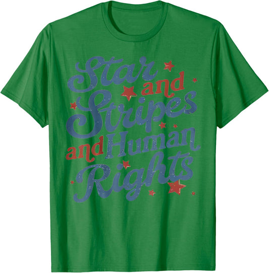 Stars and Stripes and Human Rights 250 Years America 2 Side T-Shirt - T-Shirt | Irish Green