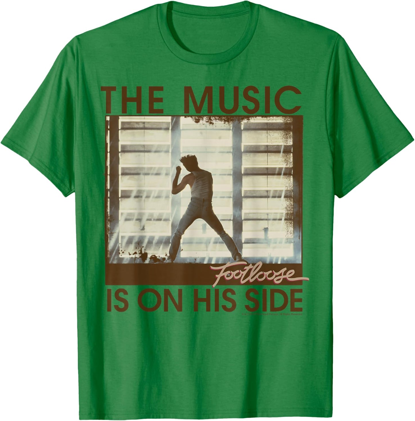 Footloose The Music Is On His Side Poster T-Shirt - T-Shirt | Irish Green